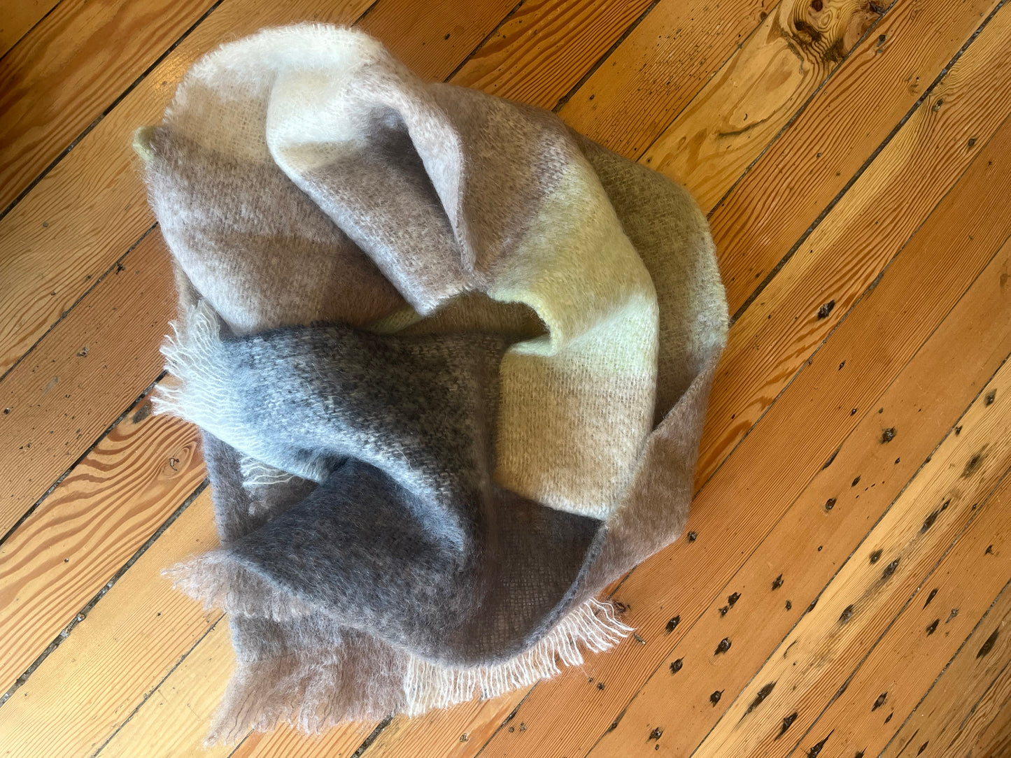 Foxford mohair scarf - brown & grey