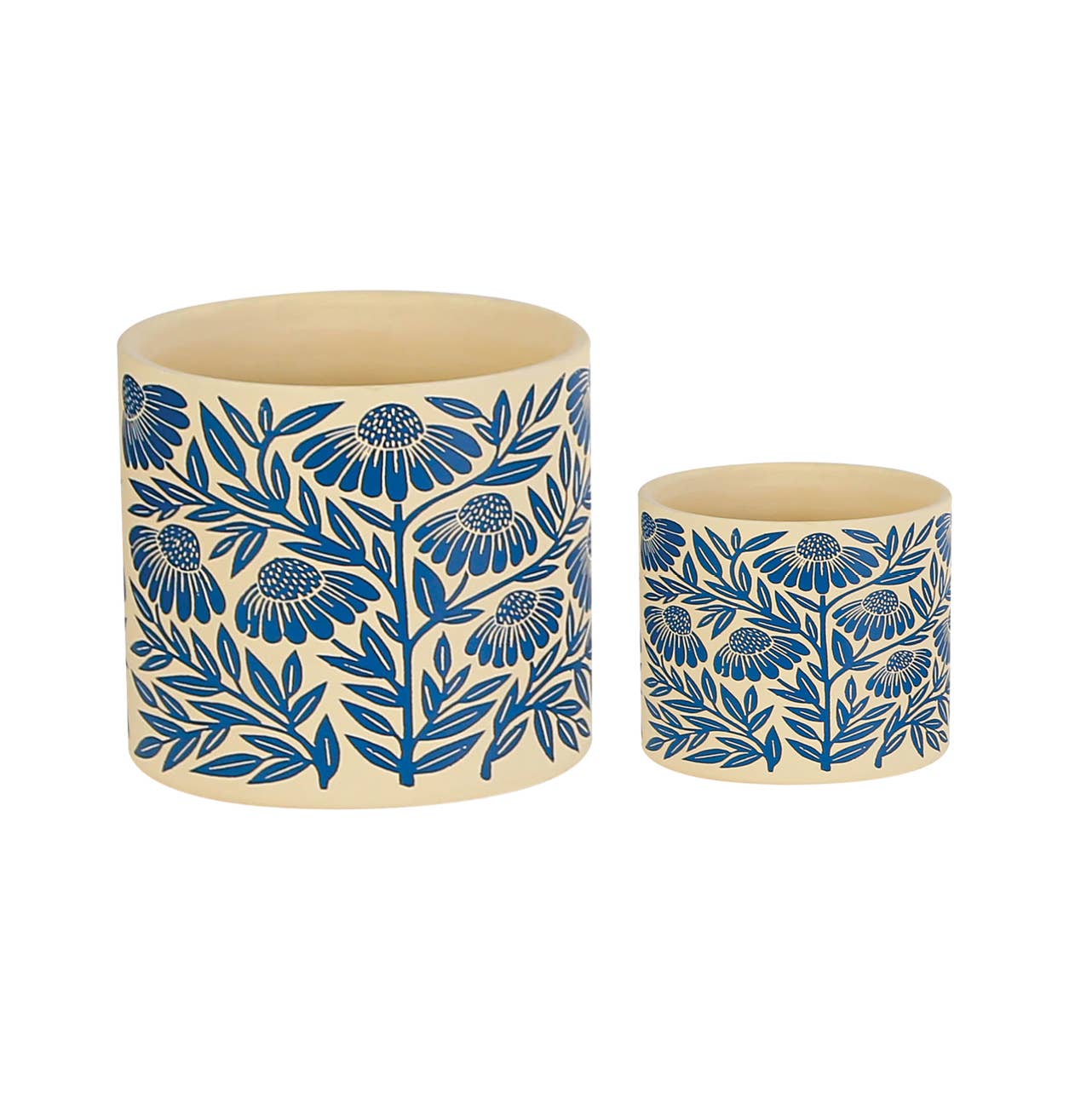 Blue Terracotta Flower Pots, Large