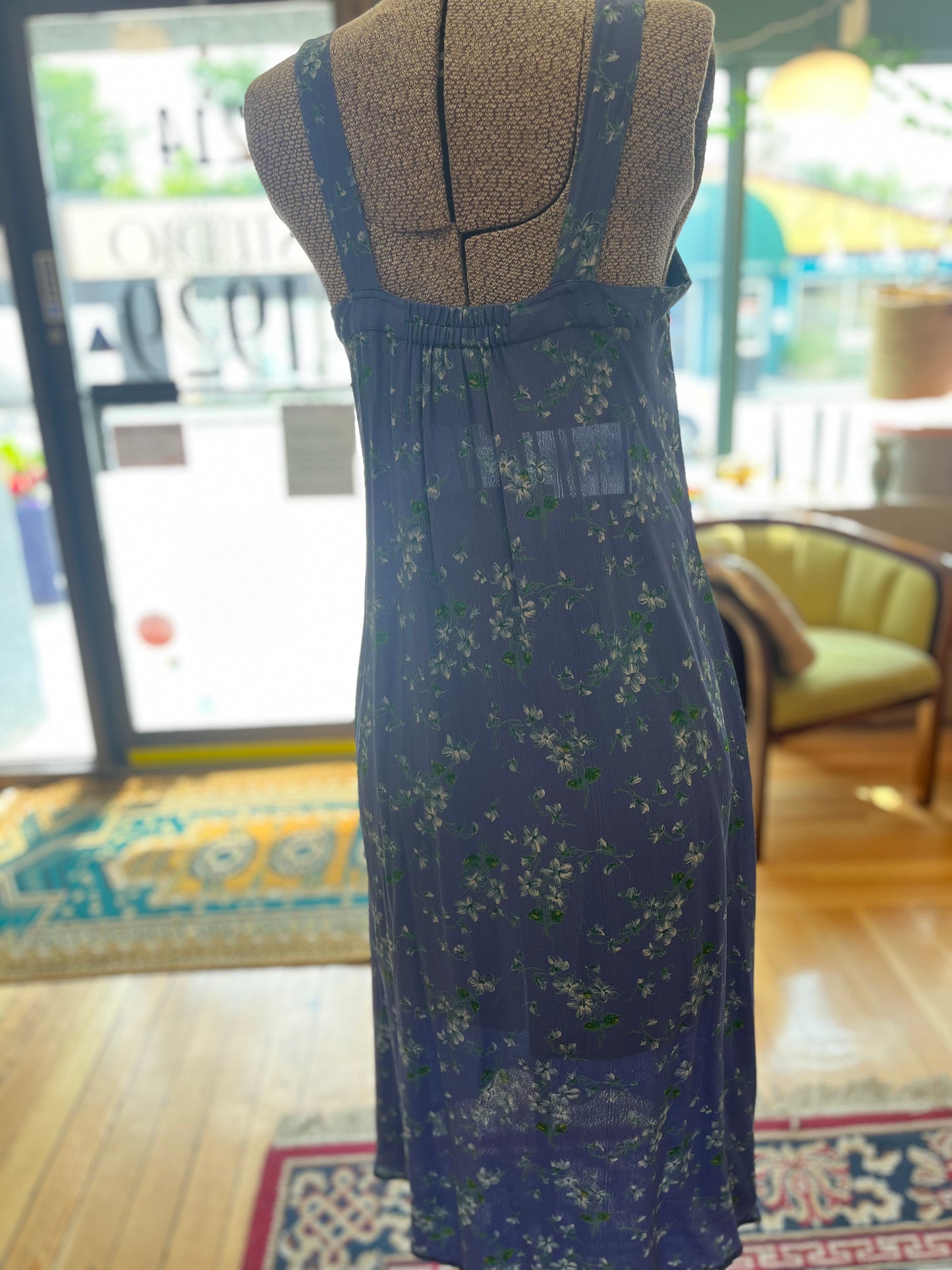 Vintage April Cornell periwinkle sleeveless dress, xs/s