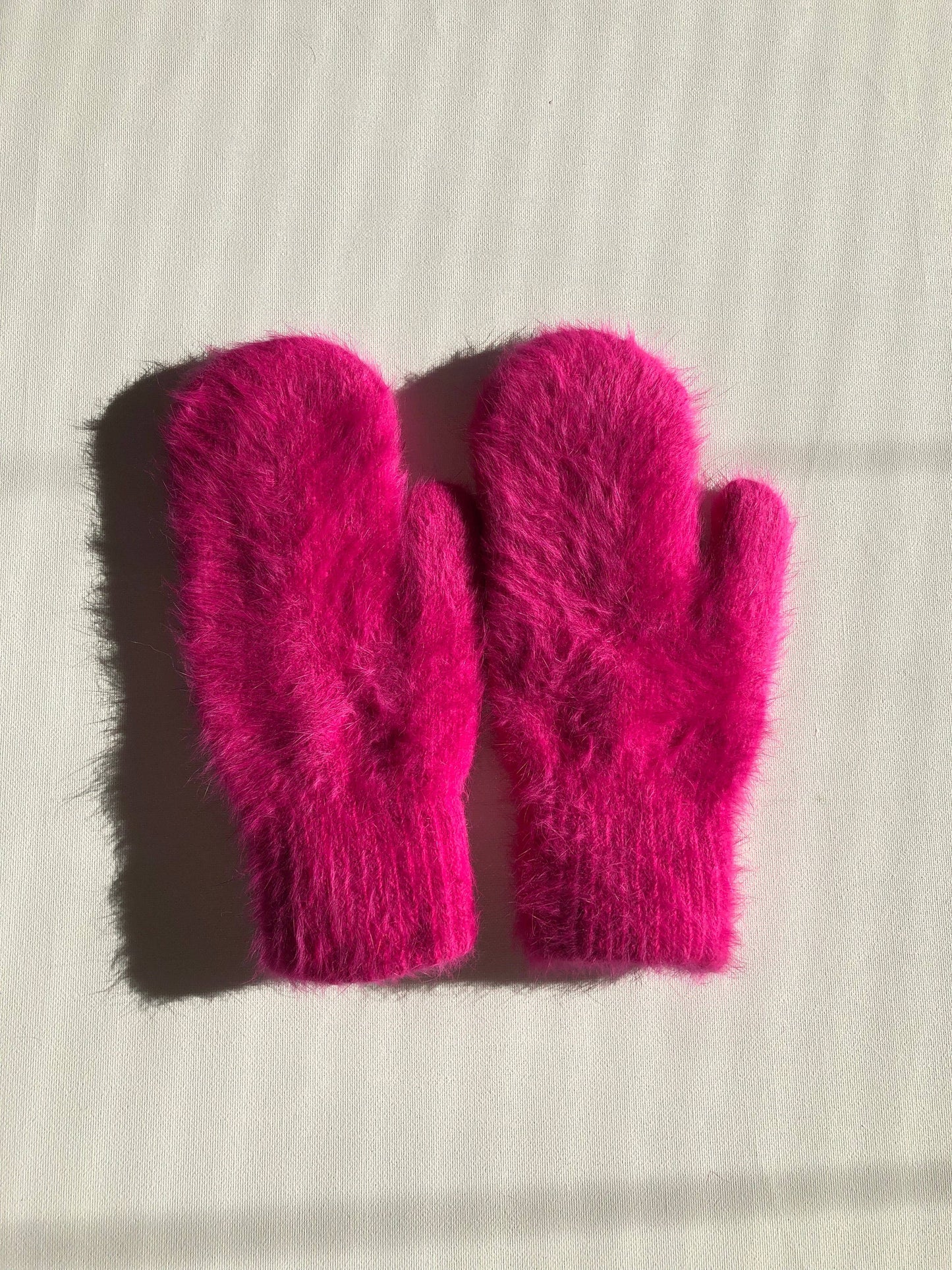 Sale! FLUFFY ANGORA MITTENS - crystal brights