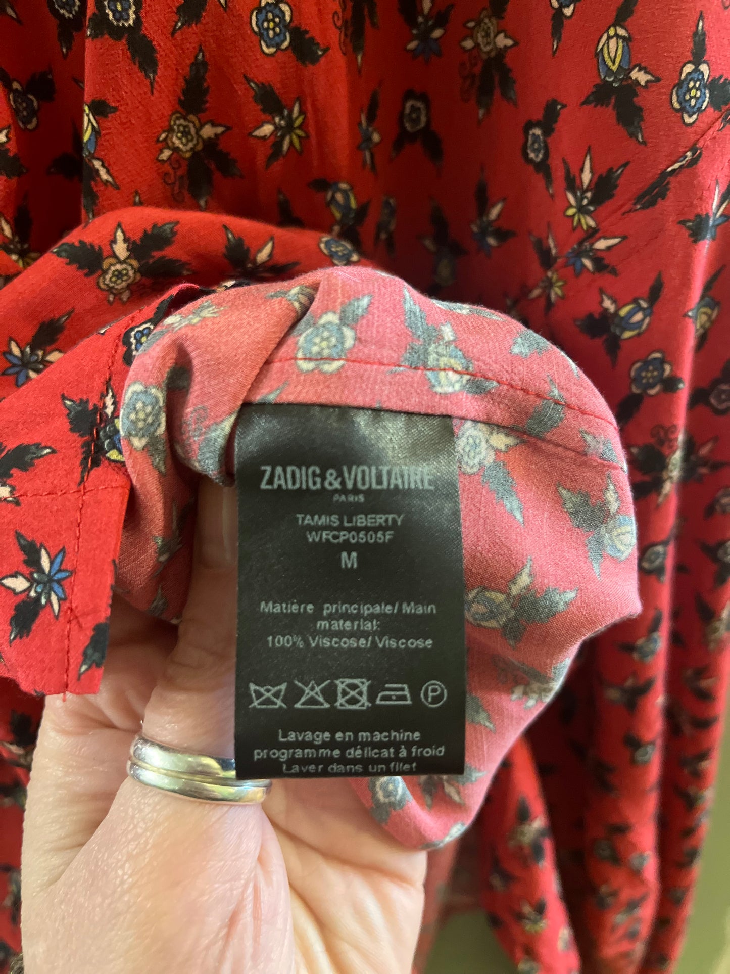 Non vintage Zadig & Voltaire red blouse, m/l