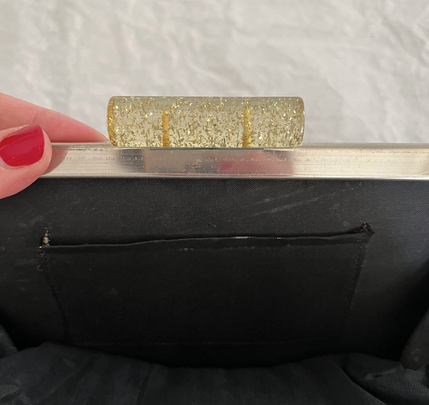 Vintage 1950’s Black Clutch Handbag