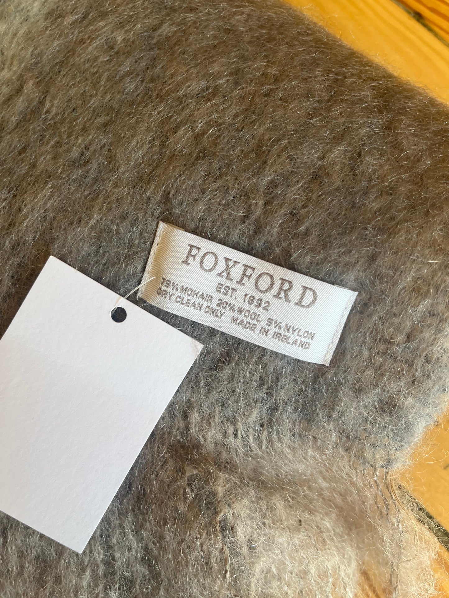 Foxford mohair scarf - brown & grey