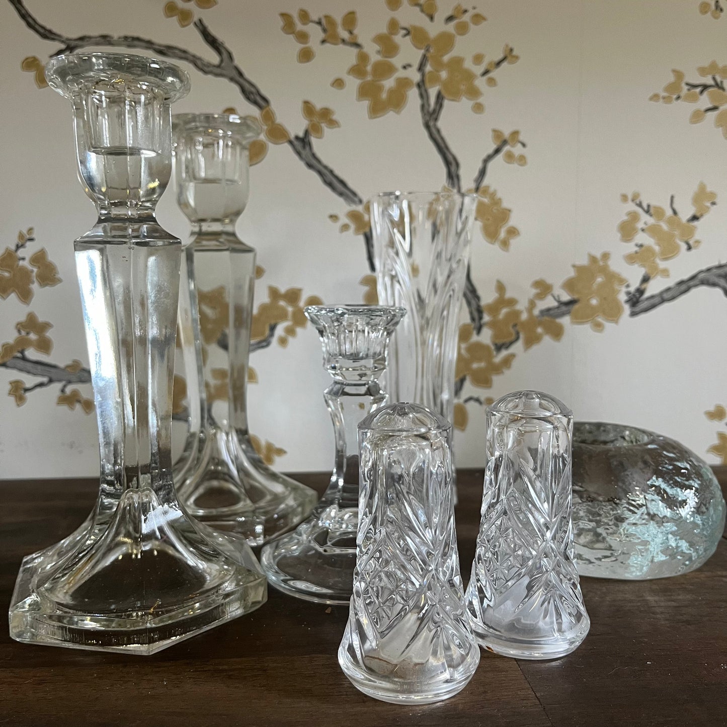 Sale - Vintage Cut Crystal Salt & Pepper Shakers