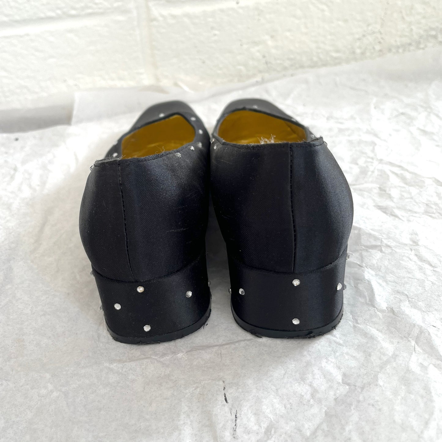 Vintage 1980’s Black Rhinestone Heels, 6N