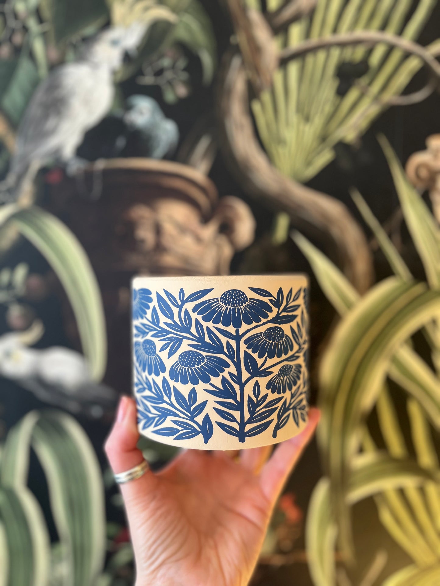 Blue Terracotta Flower Pots, Small