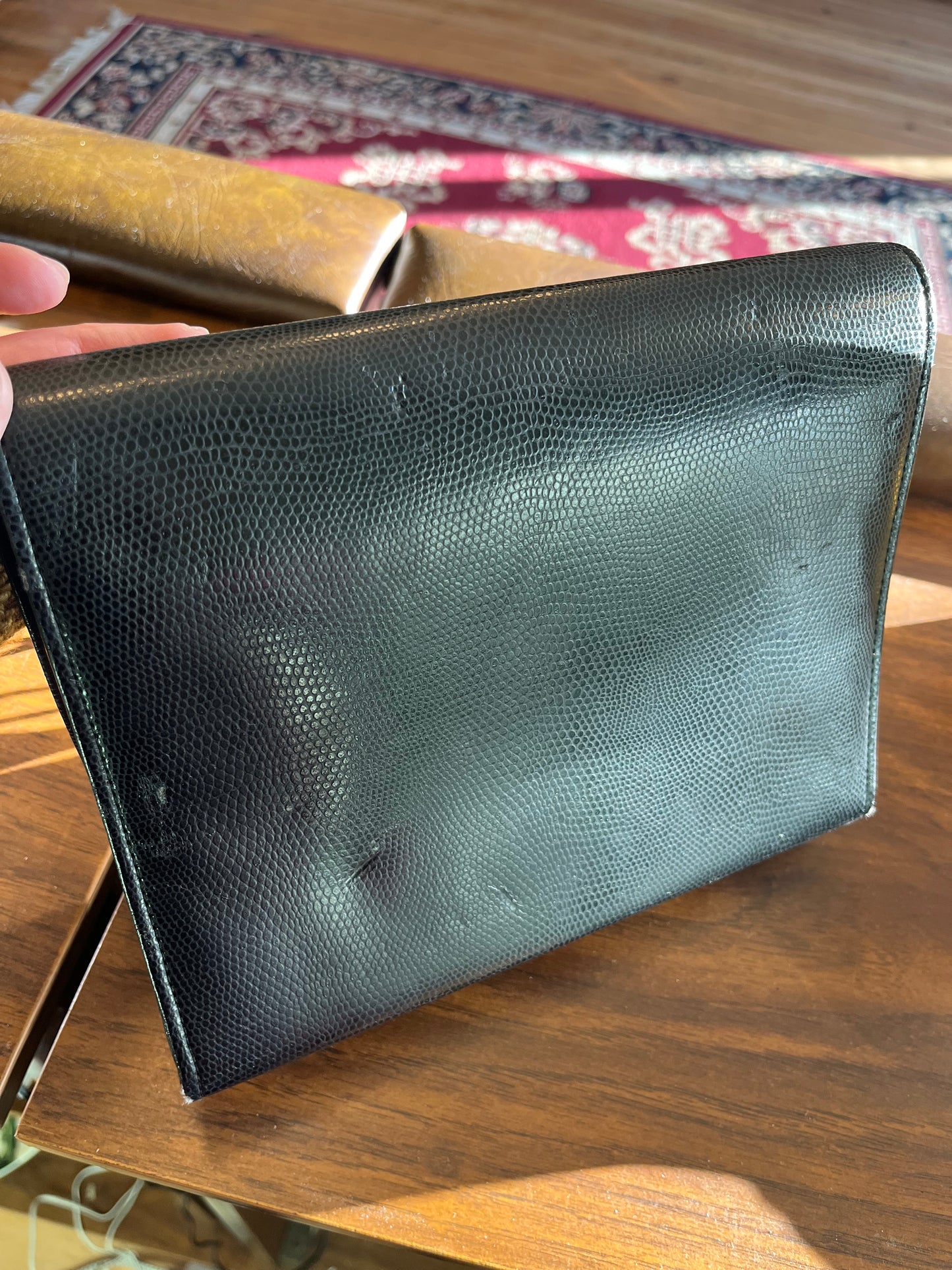 Vintage Salvatore Ferragamo Purse w Gold Strap, as is