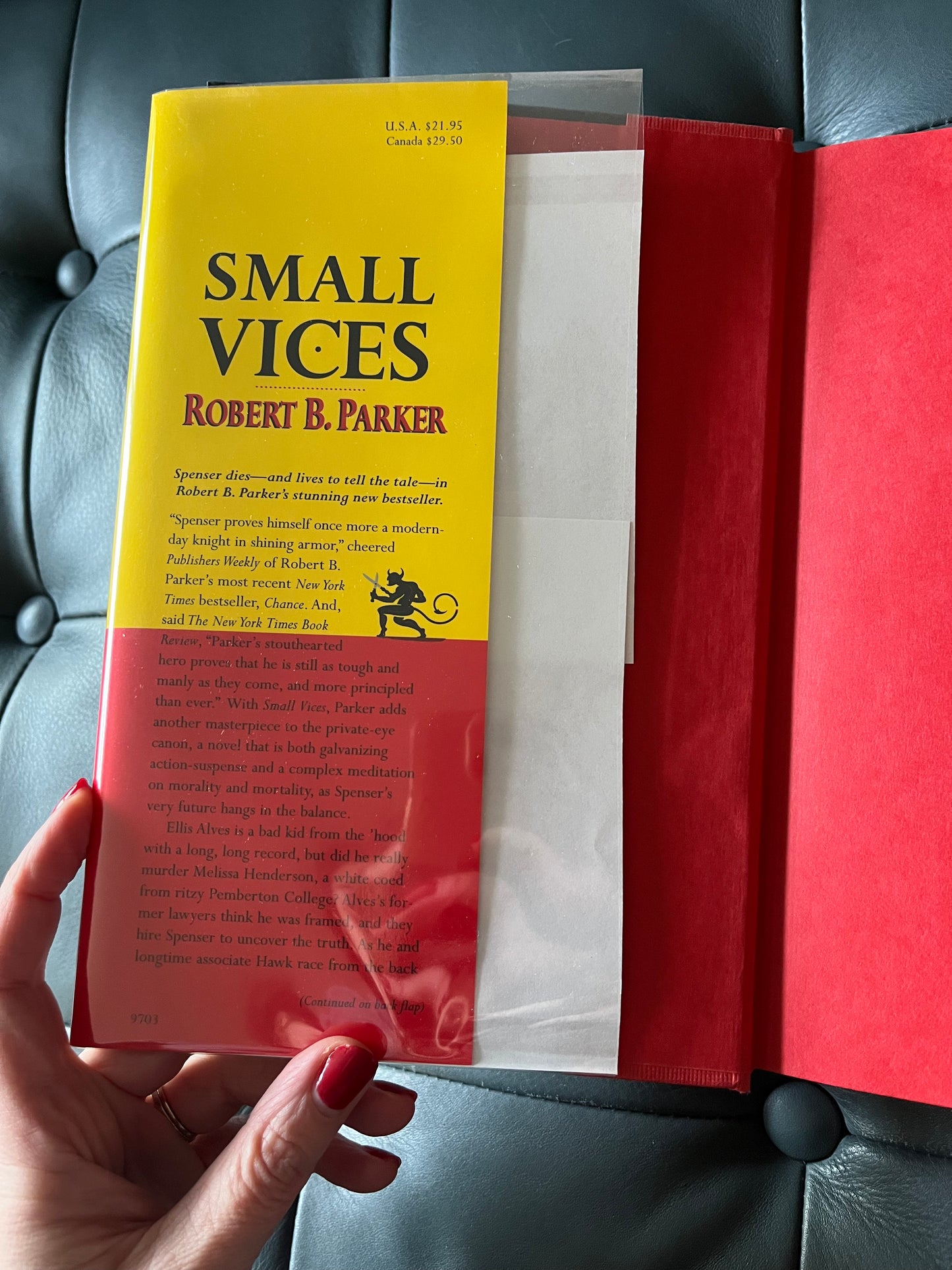 Robert B. Parker “Small Vices” First Edition Signed Hardcover Book