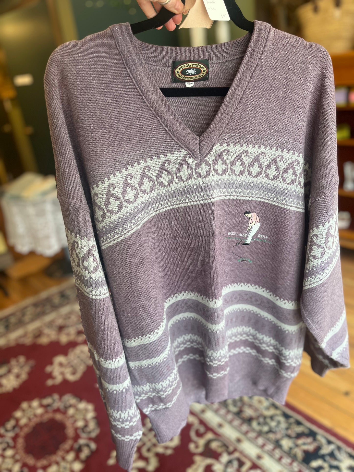Vintage West Bay Golf sweater, xl