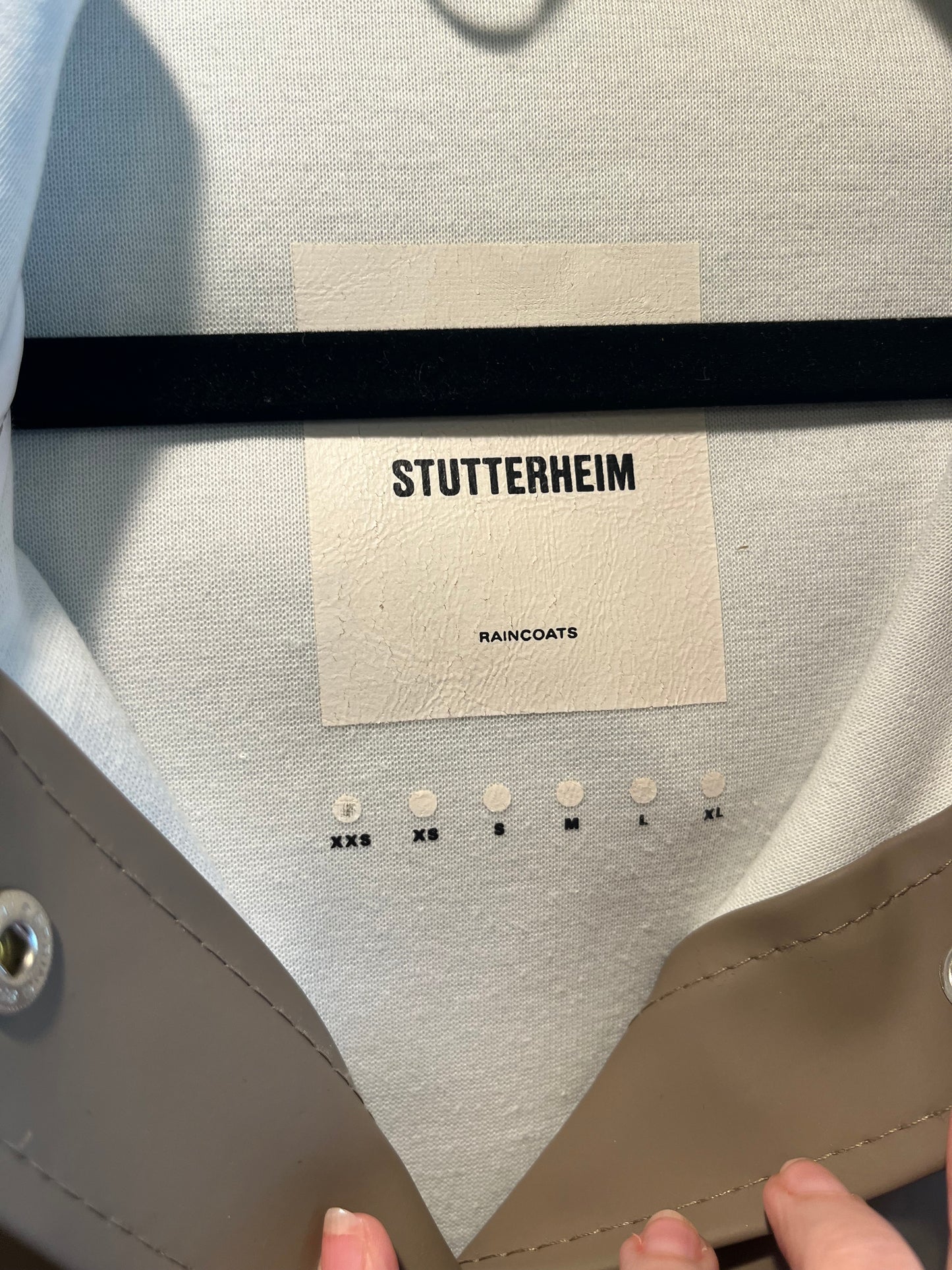 Non vintage Stutterheim beige rain jacket, xs