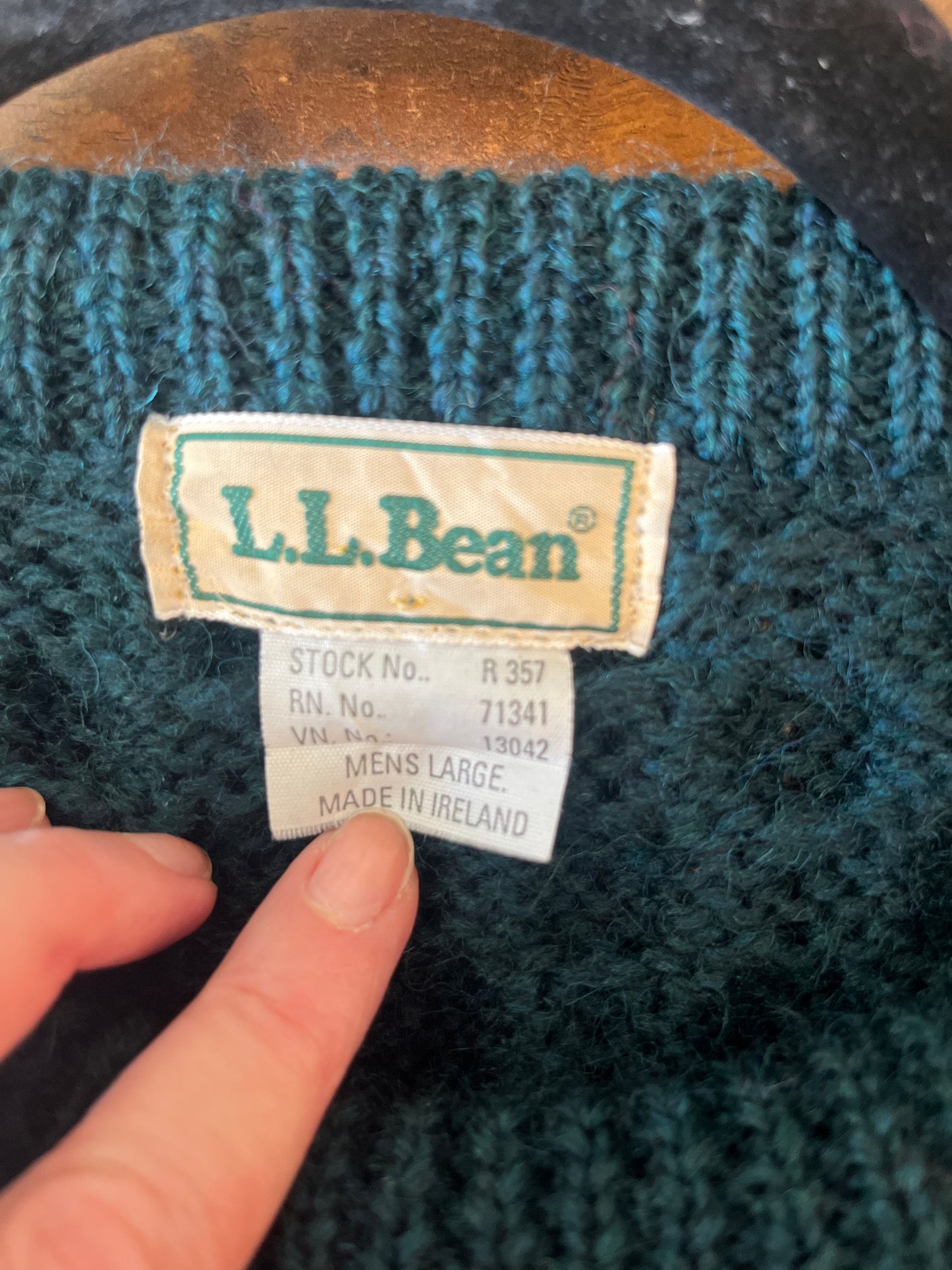 Vintage L.L. Bean dark green wool sweater, xl