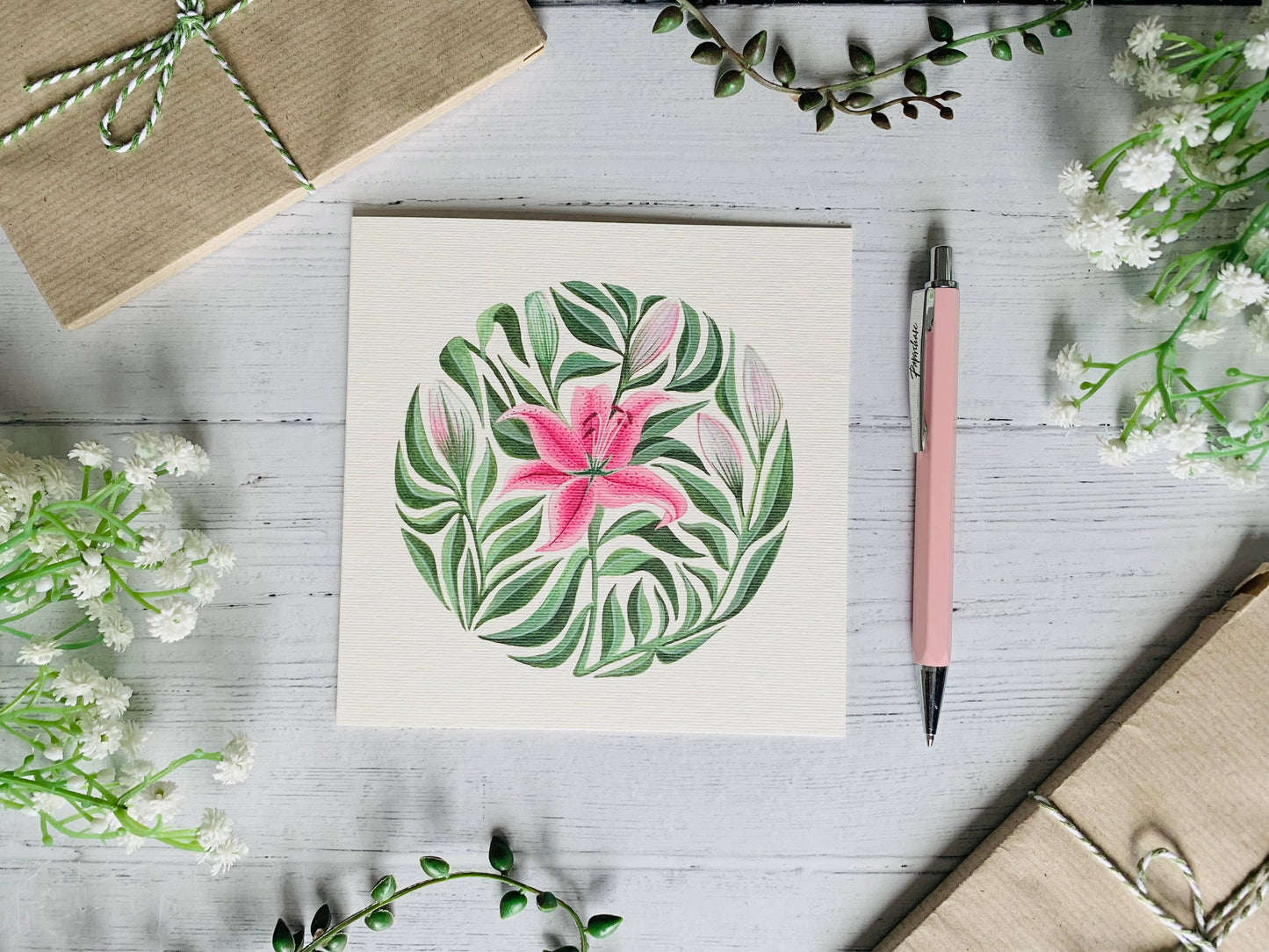 Stargazer Lilies Greeting Card