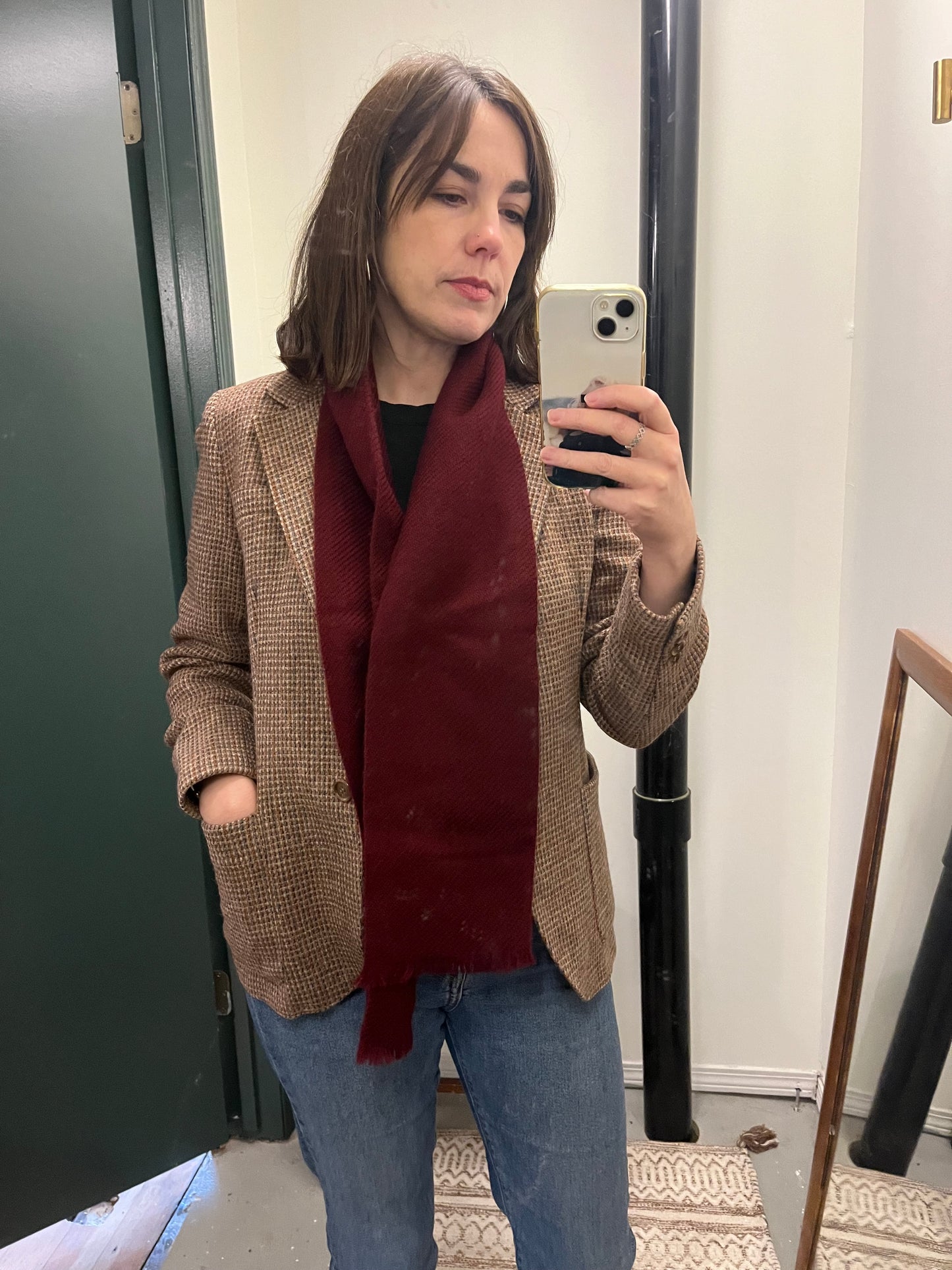 Sale! Vintage Maroon Red Soft Scarf