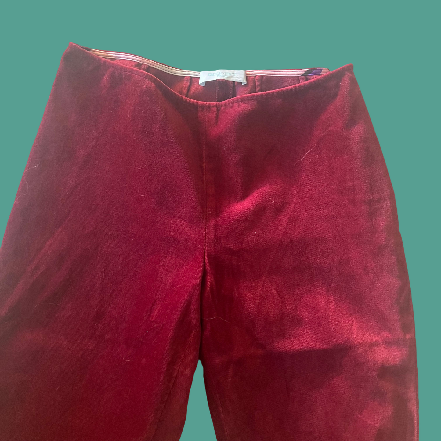 Vintage Emilio Pucci Raspberry Velvet Trousers