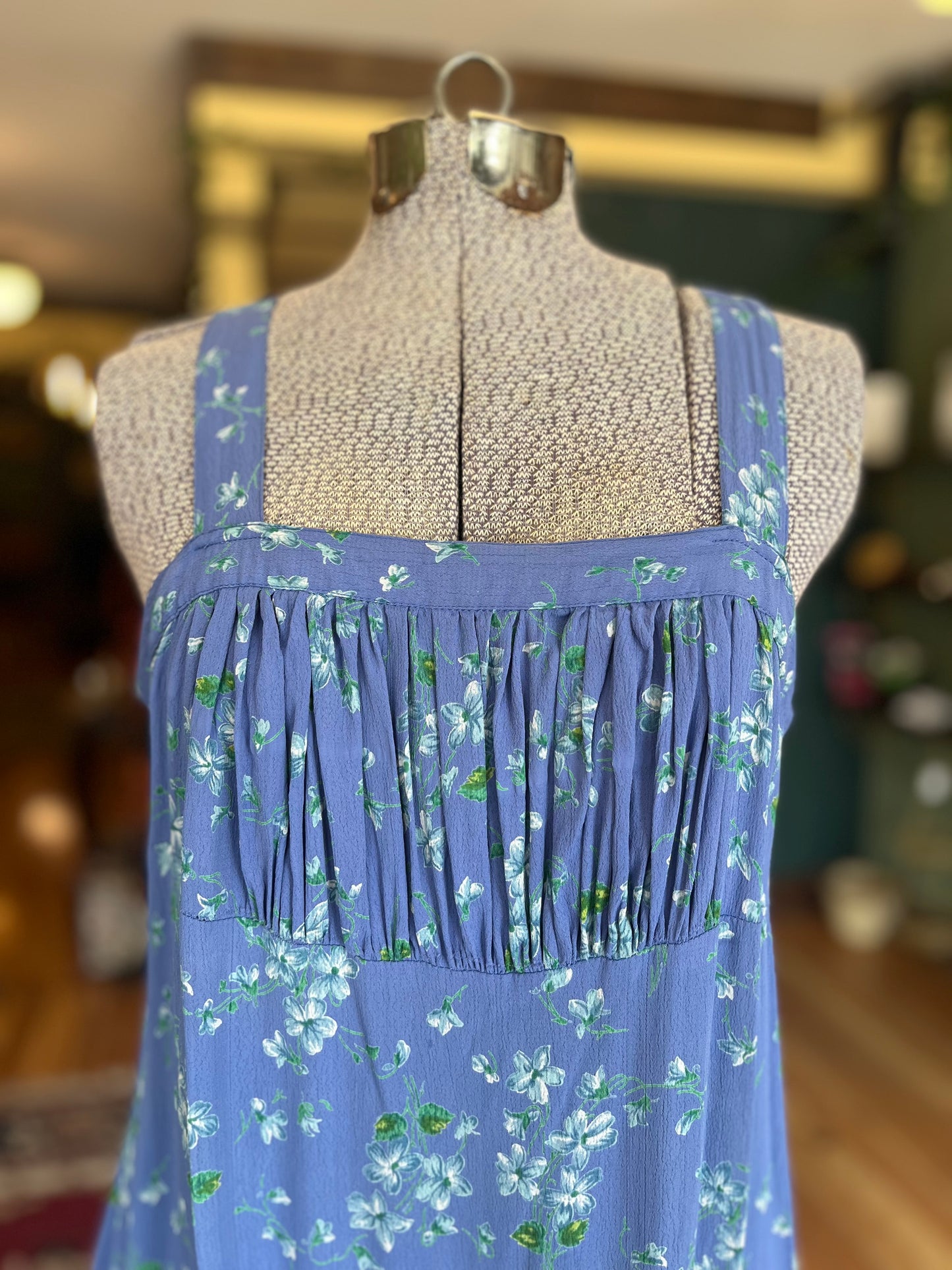 Vintage April Cornell periwinkle sleeveless dress, xs/s