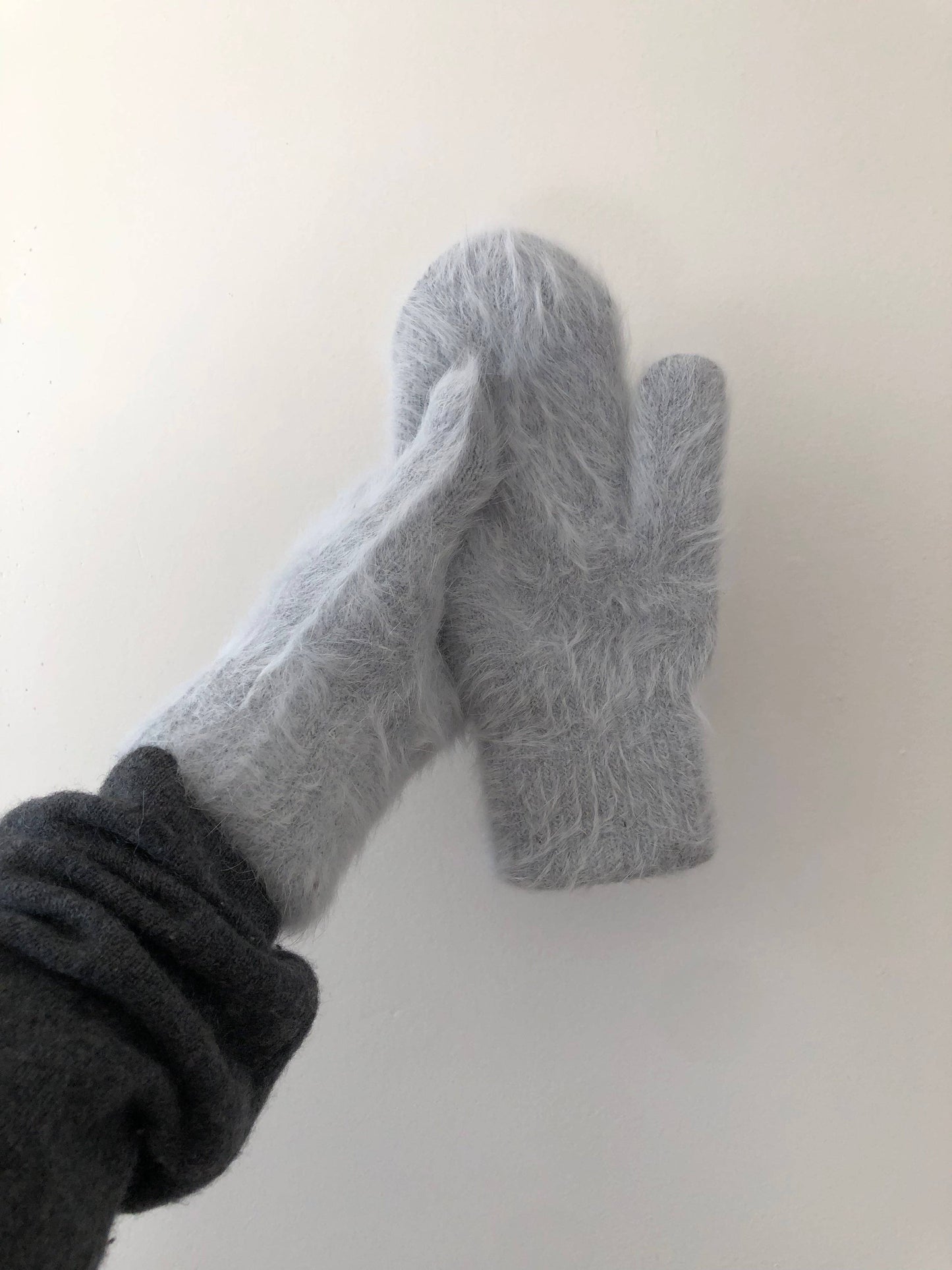Billy Bamboo fluffy angora mittens