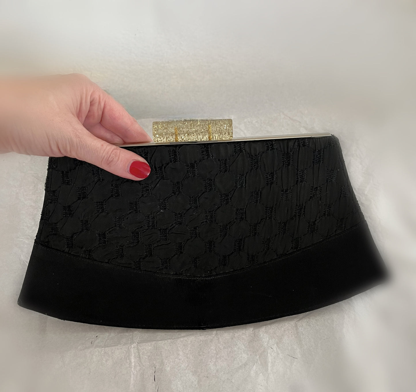Vintage 1950’s Black Clutch Handbag