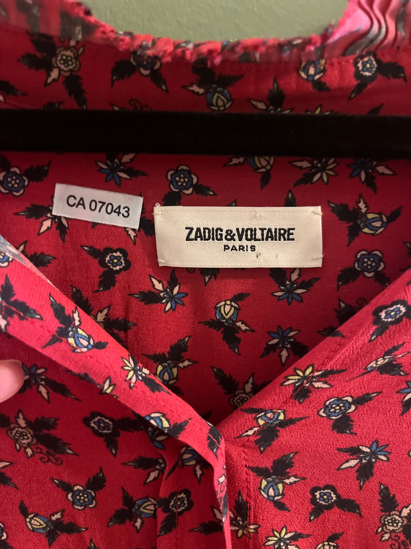 Non vintage Zadig & Voltaire red blouse, m/l