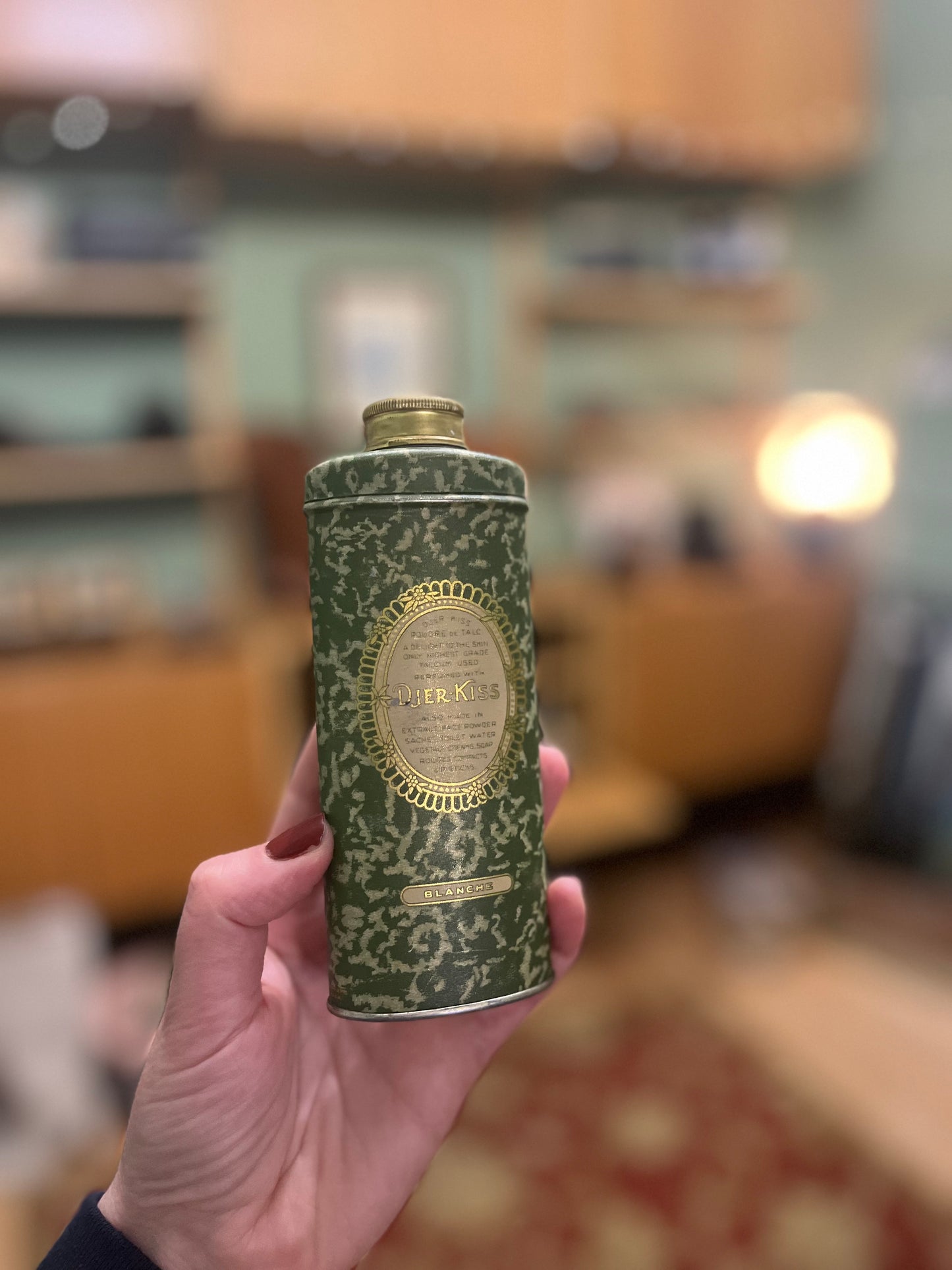 Vintage face powder tin