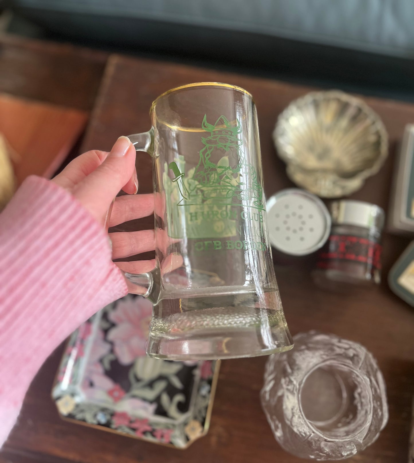 Vintage Glass Beer Mug