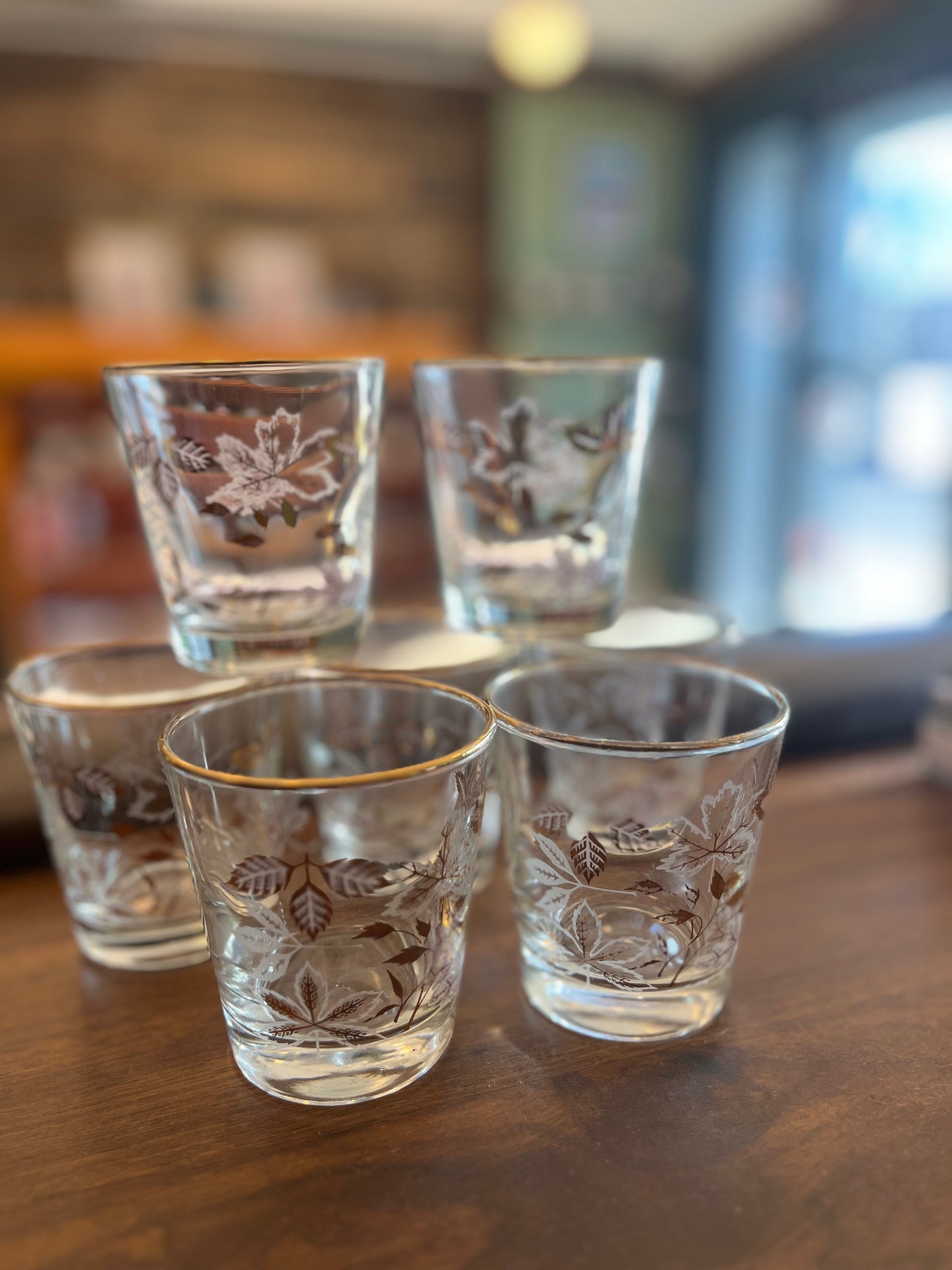 Vintage Dominion Gold Leaf Glasses