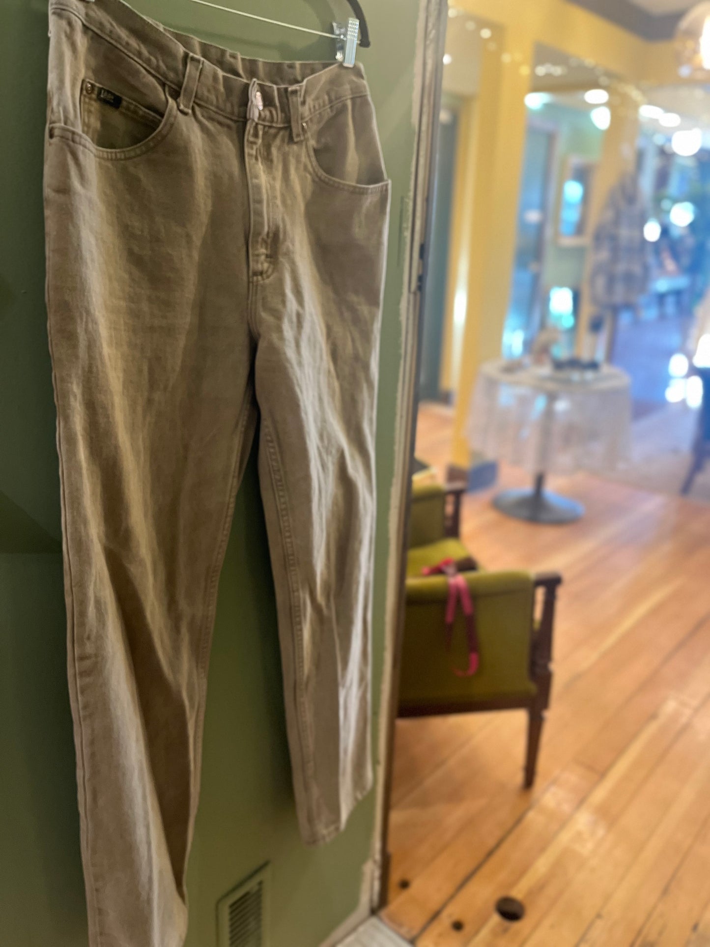 Vintage Lee Olive green jeans, 32/M-L