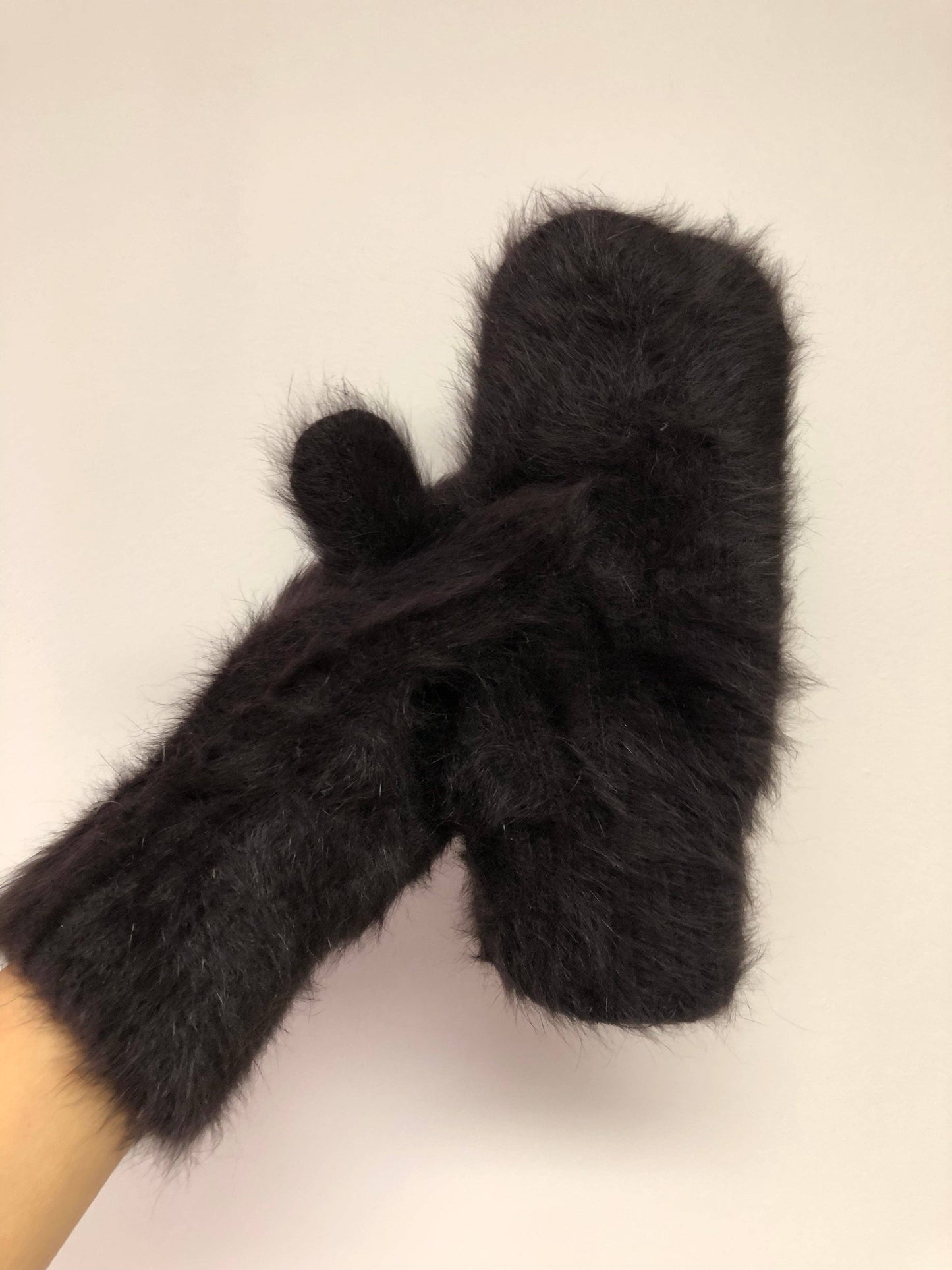 Billy Bamboo fluffy angora mittens