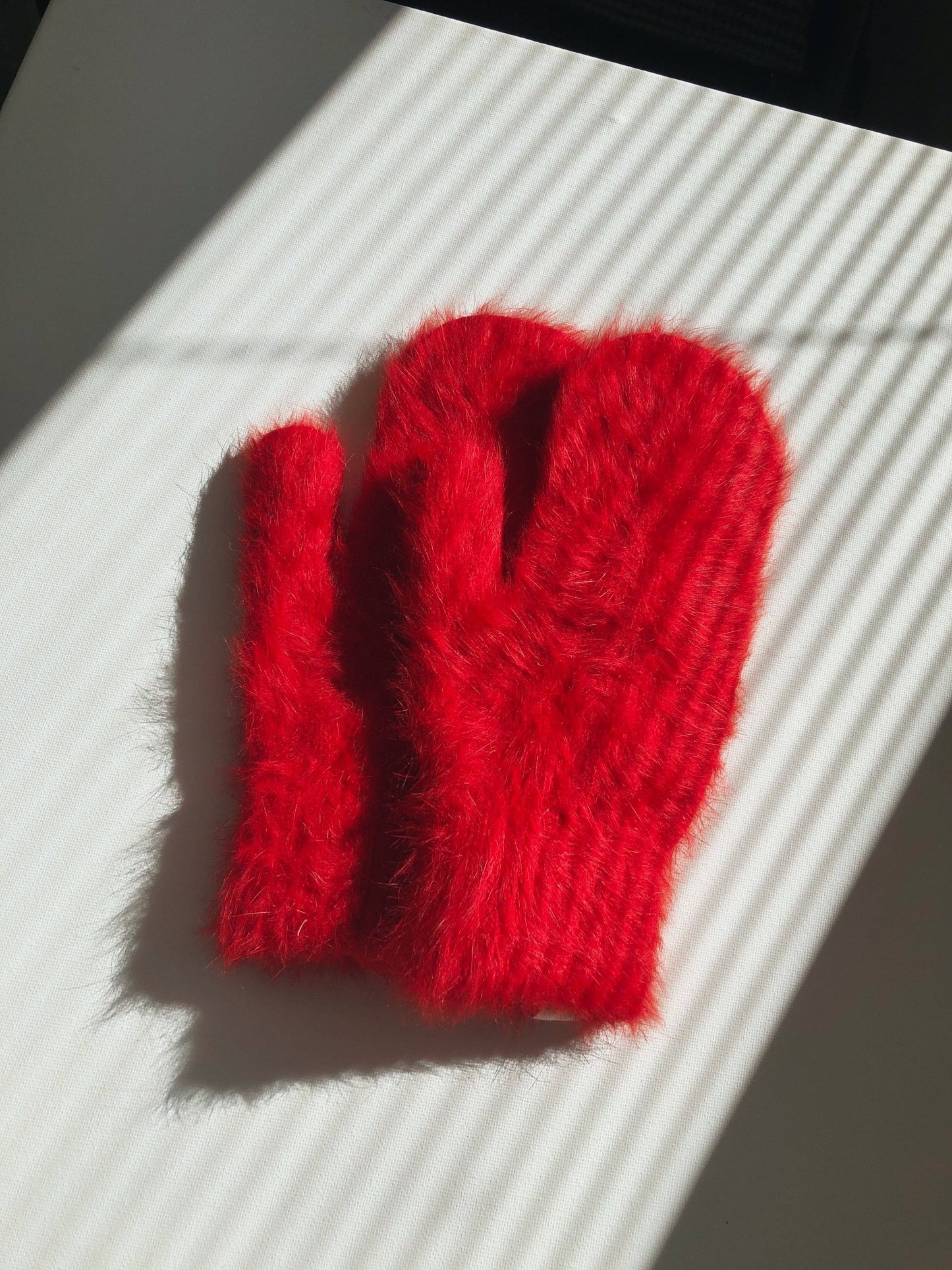 Sale! FLUFFY ANGORA MITTENS - crystal brights