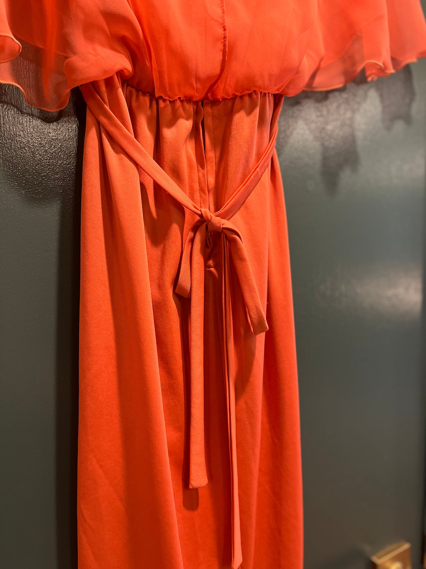 Vintage 1970’s Salmon Pink Gauze Dress, s/xs