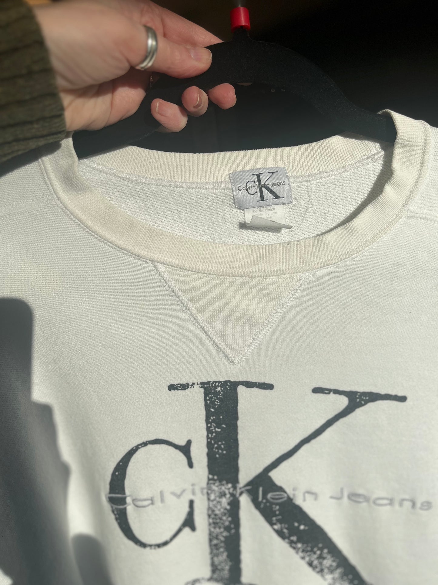Vintage 90’s white Calvin Klein sweatshirt , large