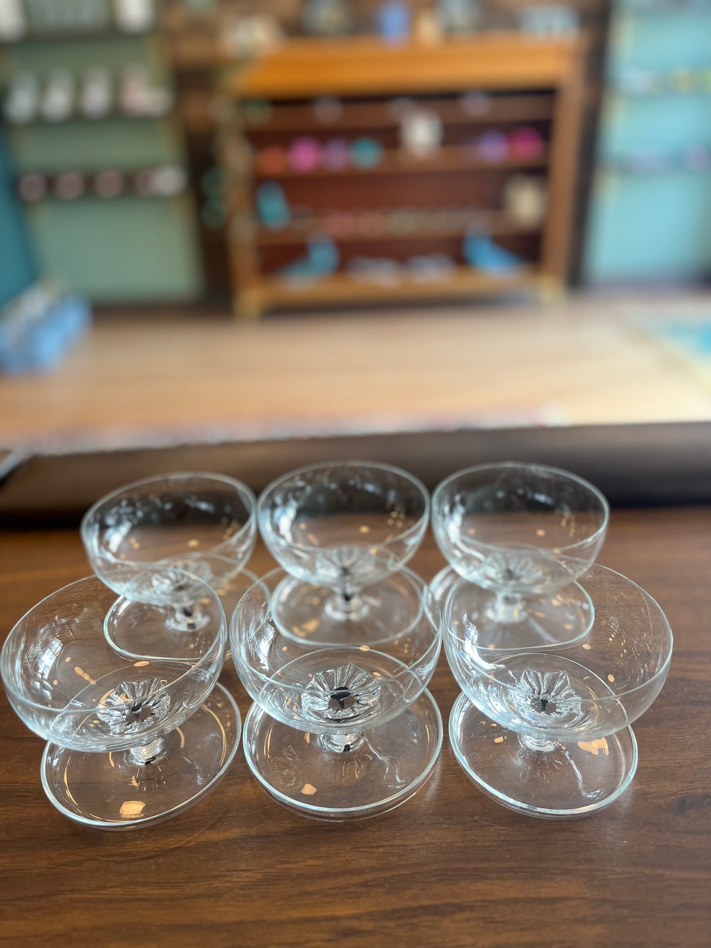Vintage Belfor Champagne Coupe w Saucer Glasses