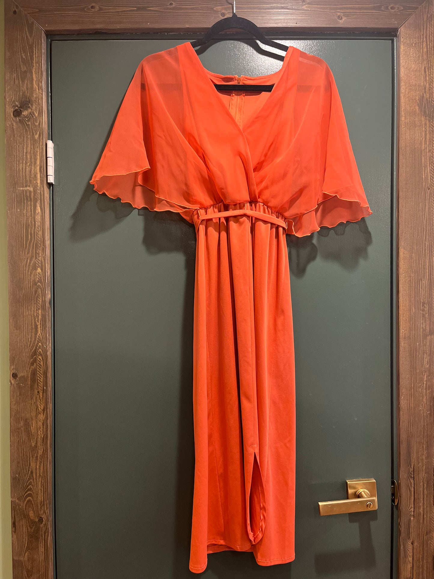 Vintage 1970’s Salmon Pink Gauze Dress, s/xs