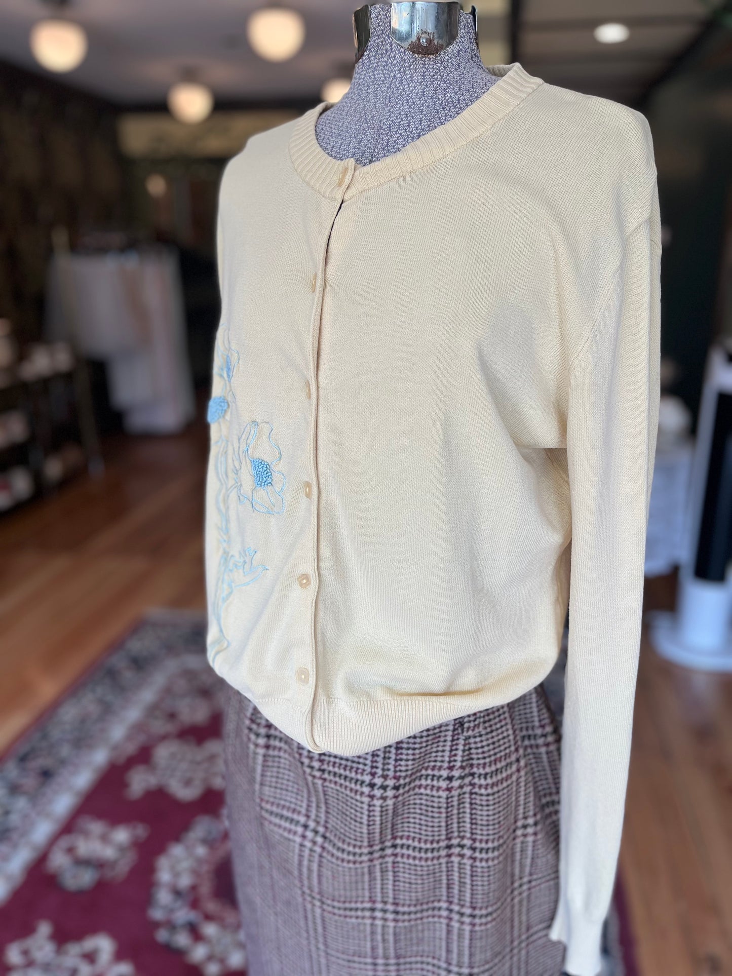 Yellow silk Mac & jac cardi, med