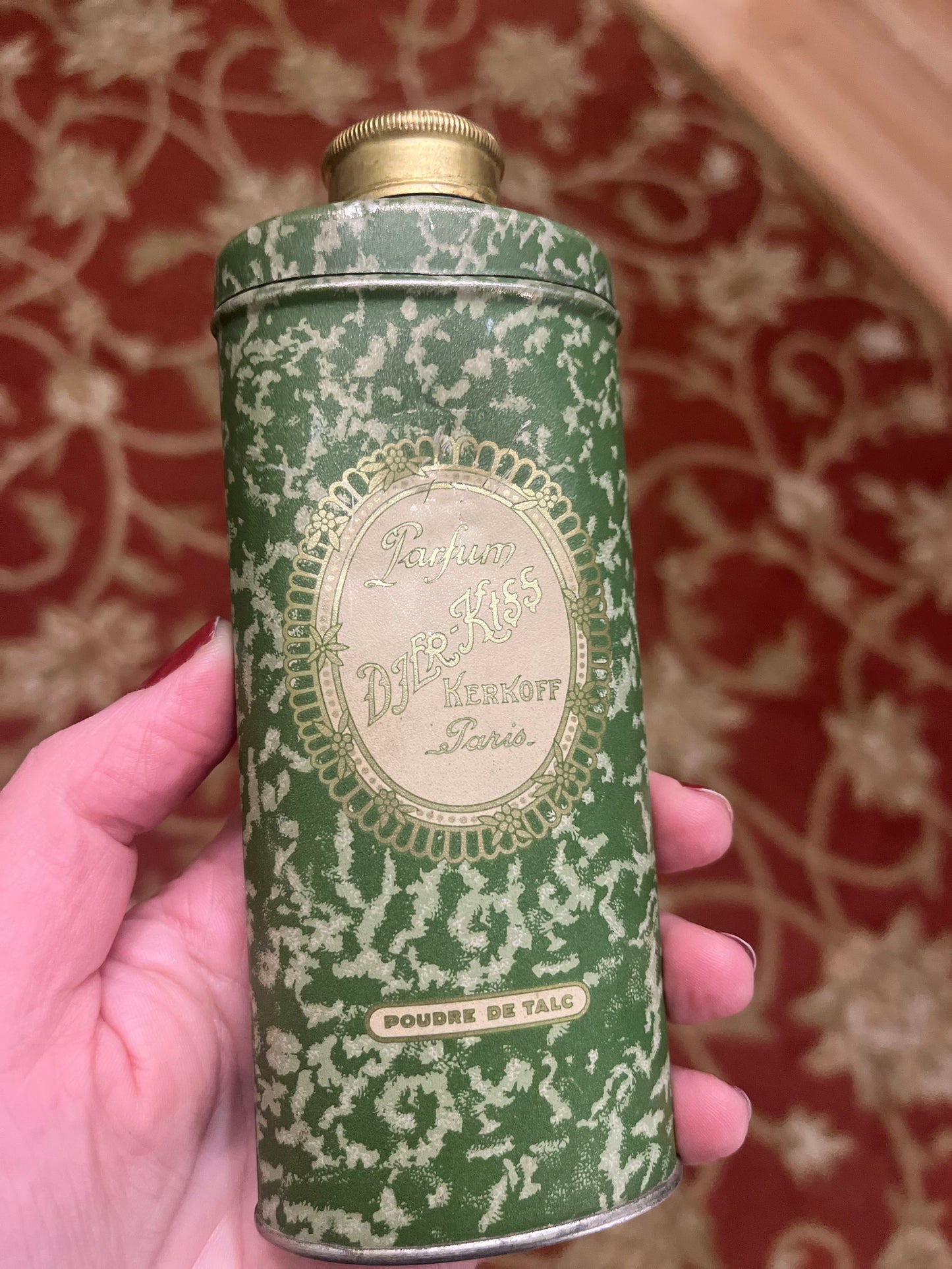 Vintage face powder tin