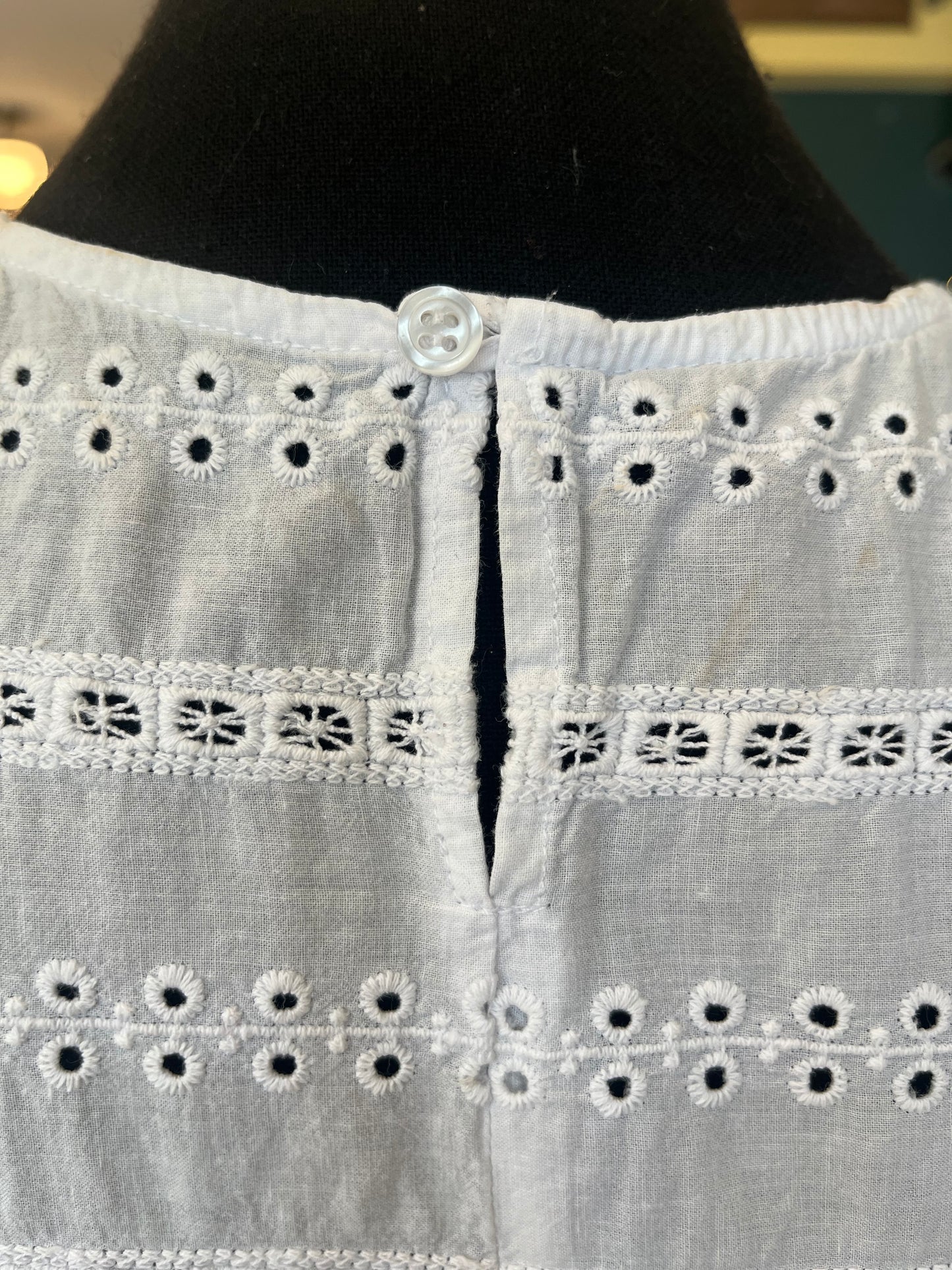 White Cotton Eyelet Blouse Balzac Paris, L