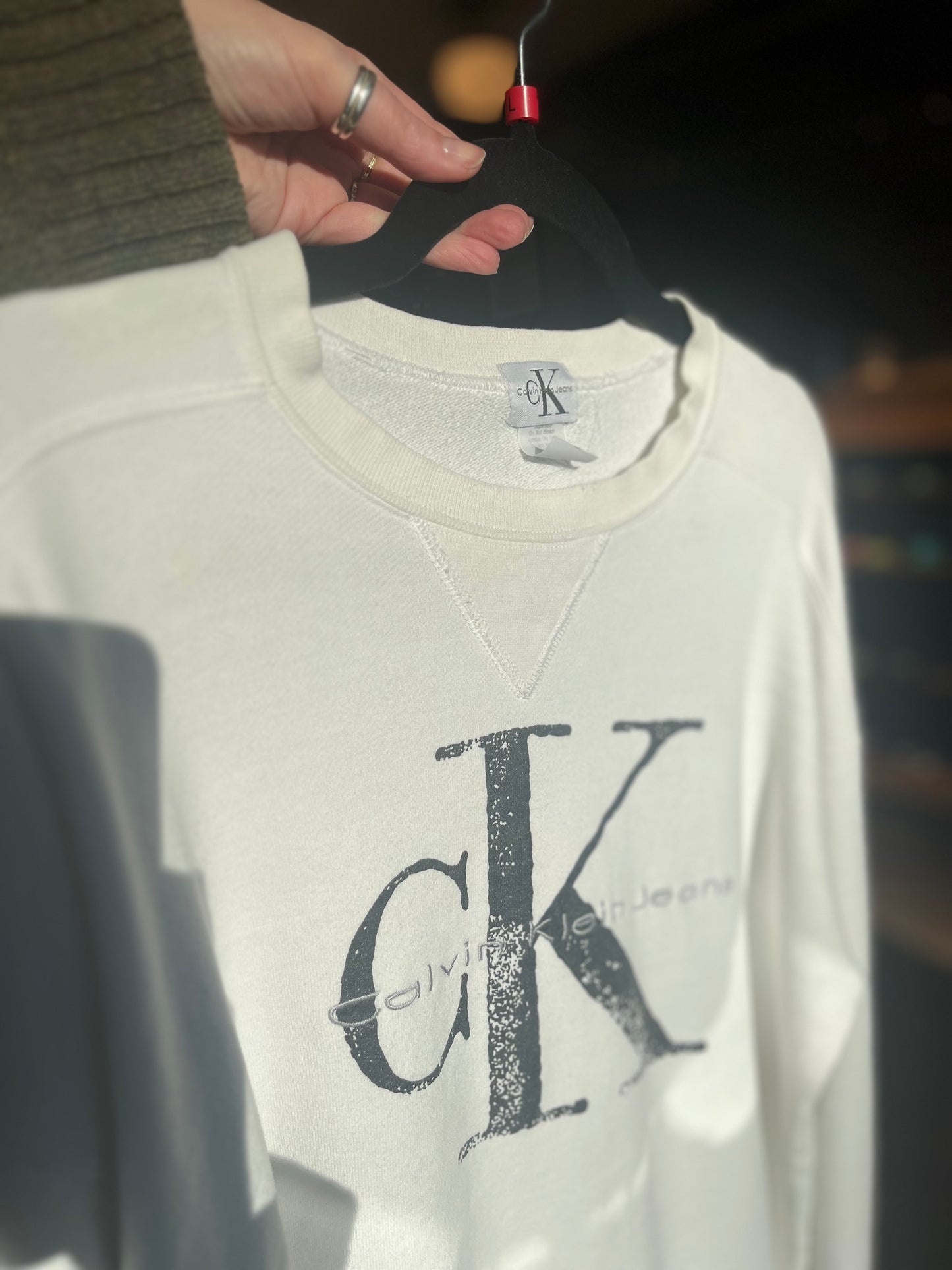 Vintage 90’s white Calvin Klein sweatshirt , large