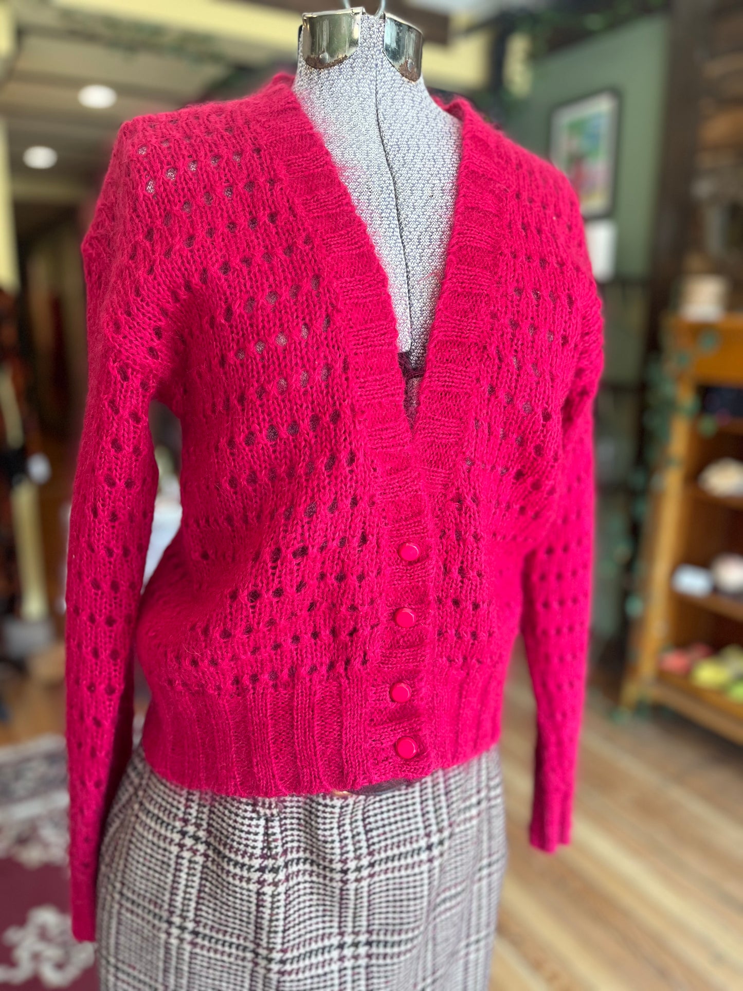 Vintage Hot Pink J.G. Hook Cardi, S/M