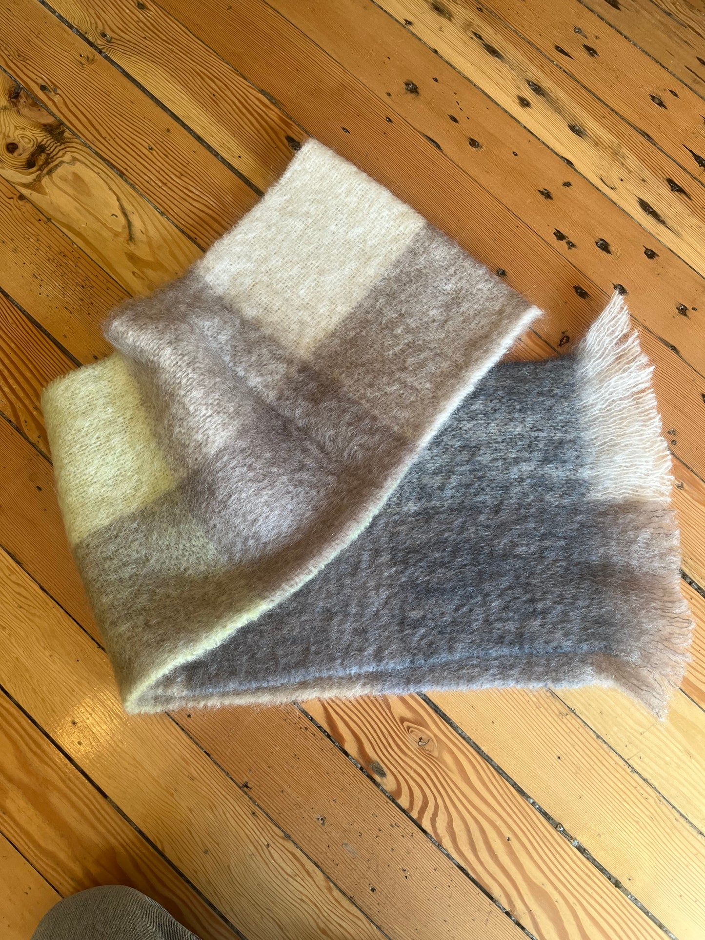Foxford mohair scarf - brown & grey