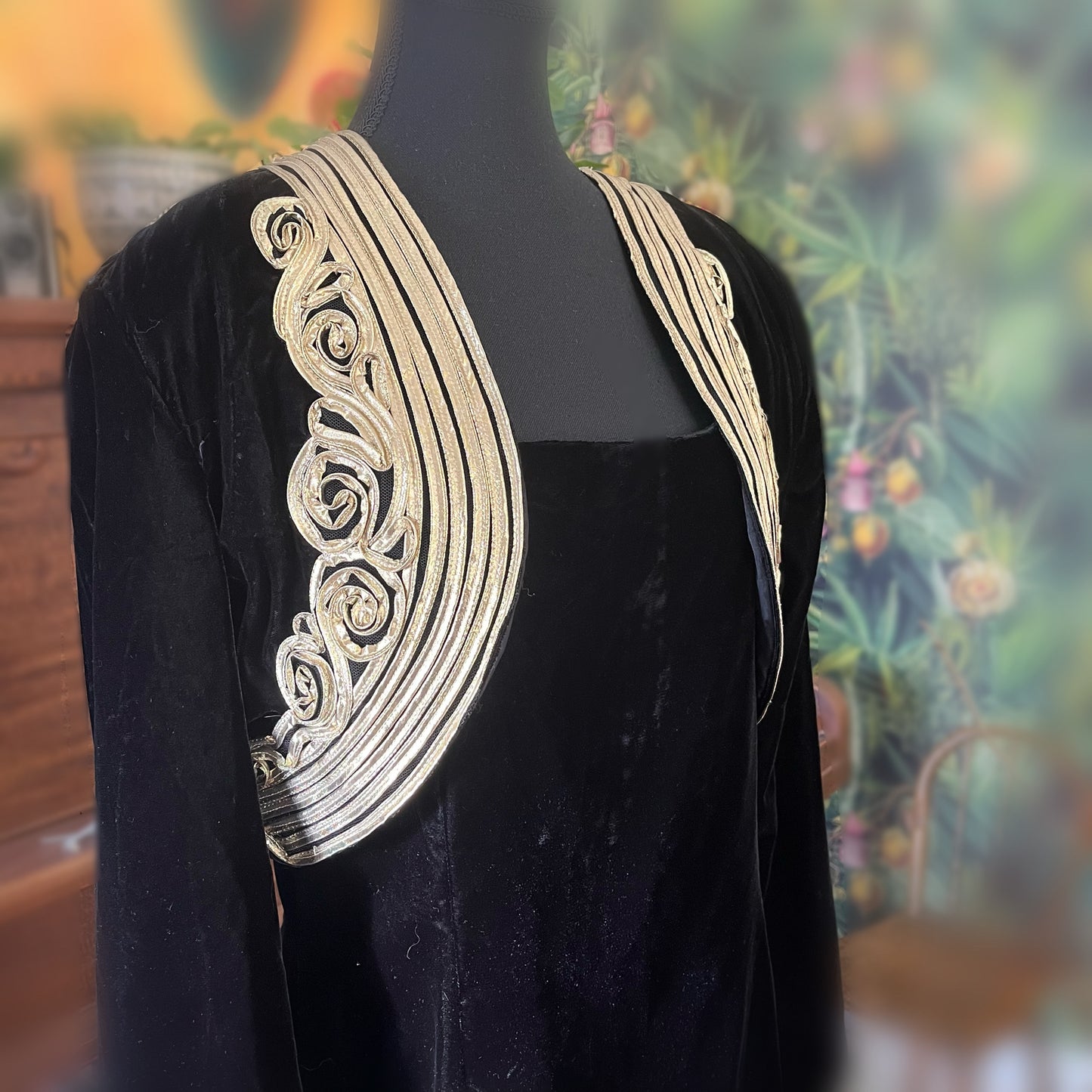 Sale! Vintage 1980’s Scott McClintock Black Velvet Dress & Jacket, Medium/Large