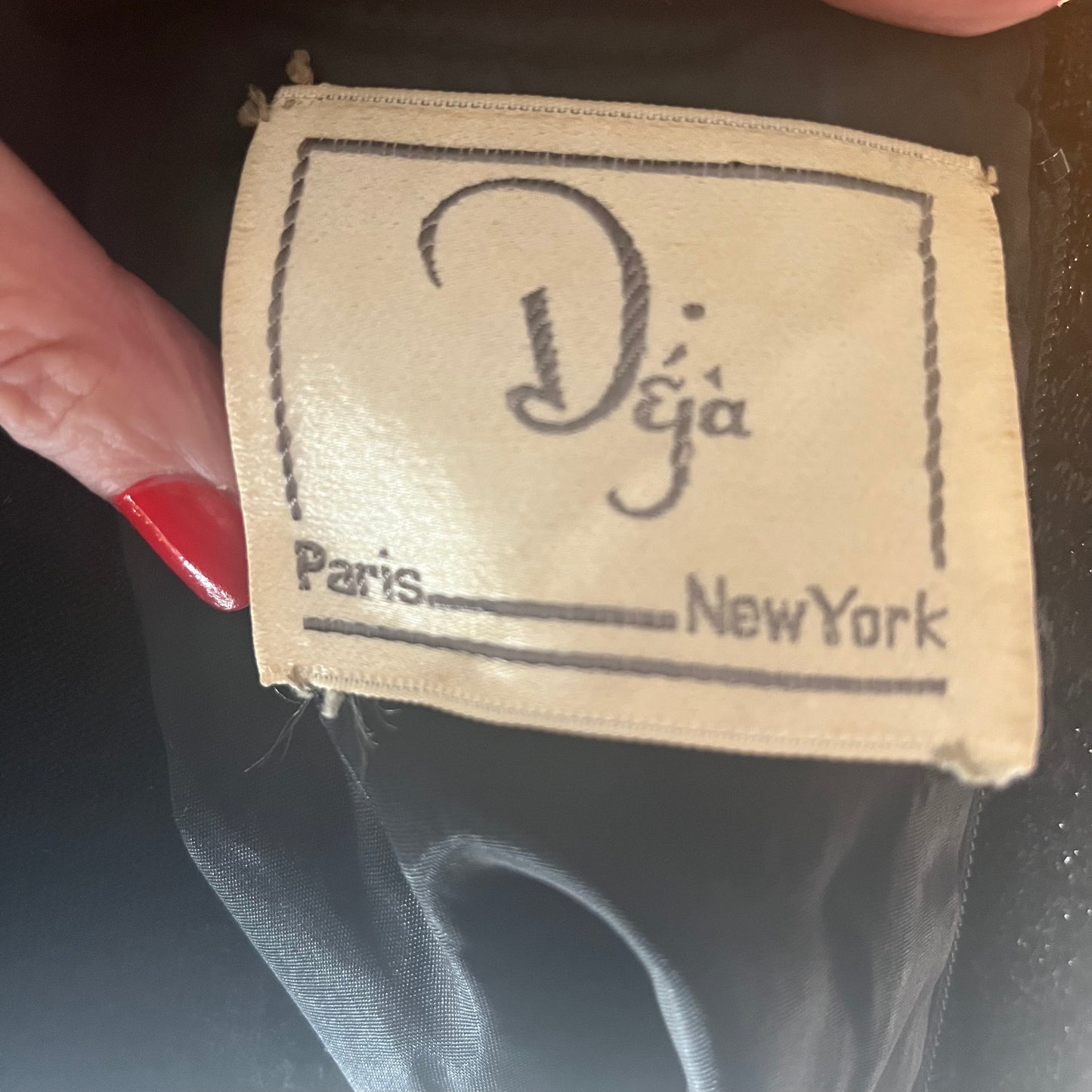 Close up of interior tag.