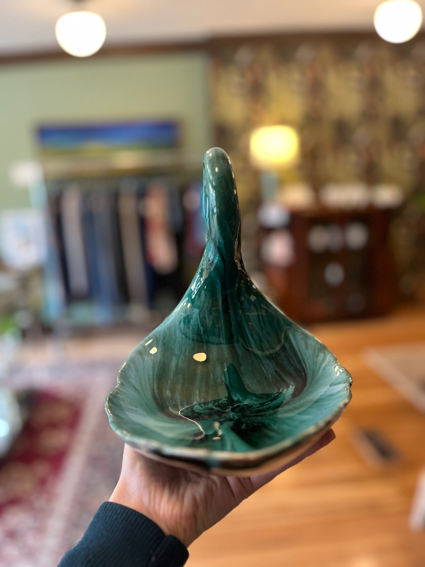 Blue mountain pottery swan dish
