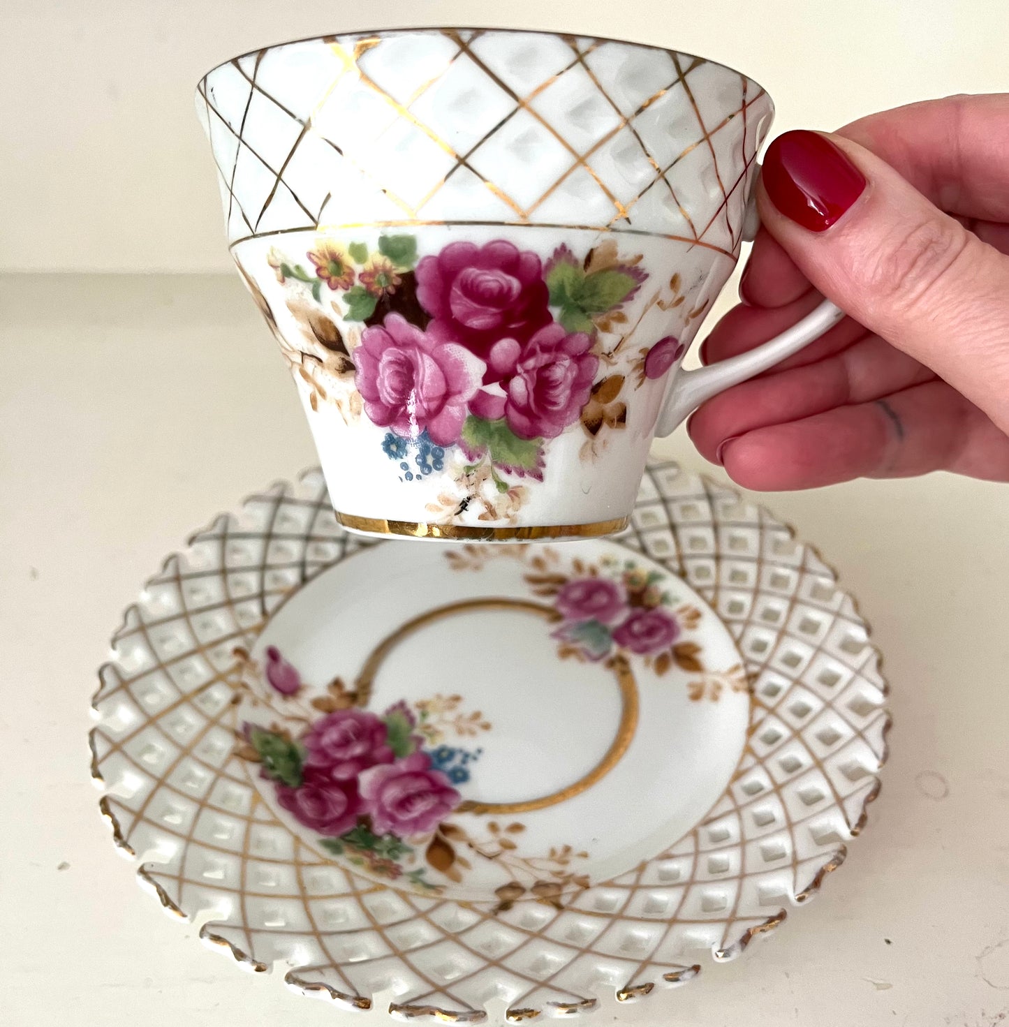 Vintage Castle China Teacup and Saucer