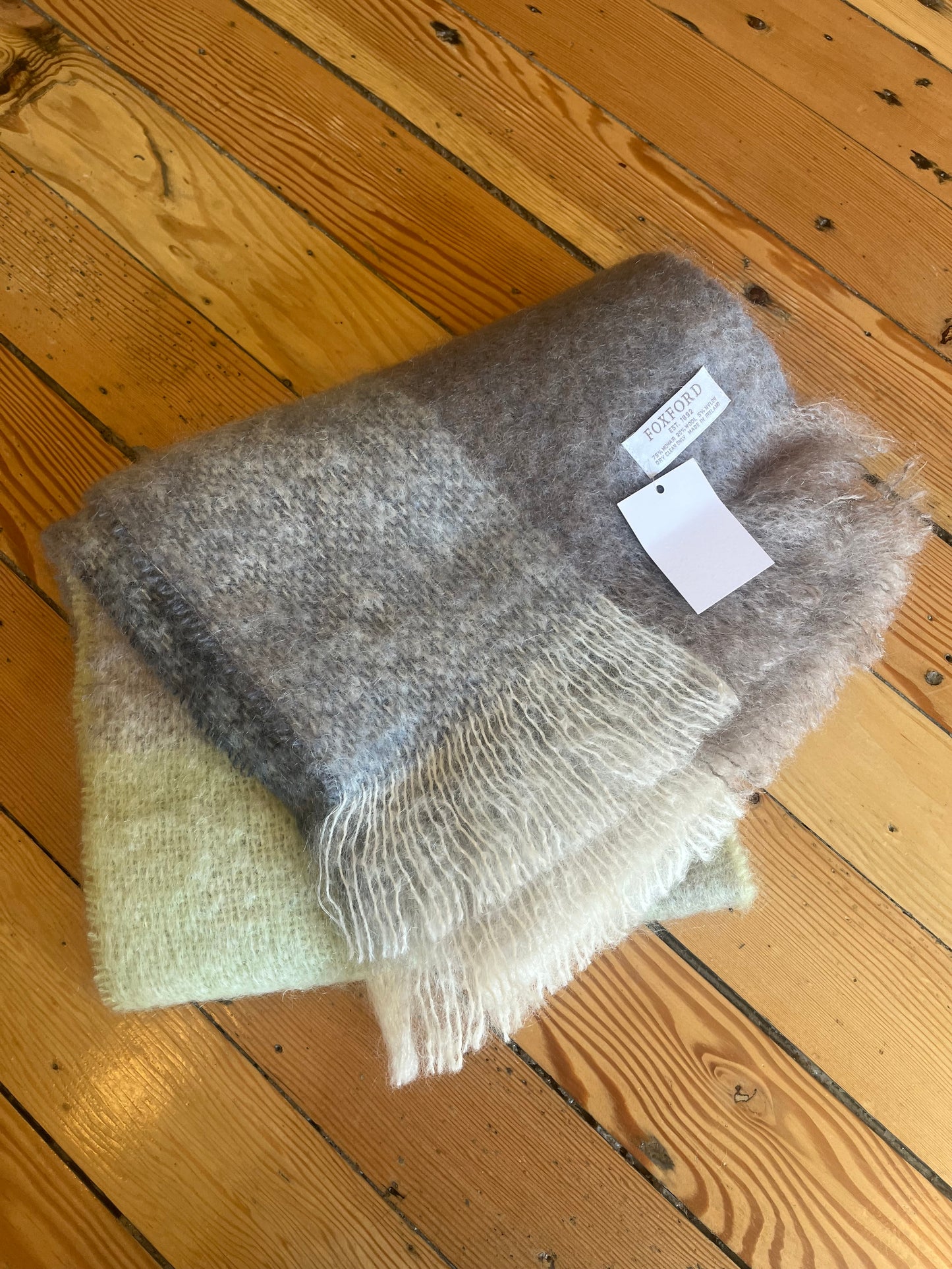 Foxford mohair scarf - brown & grey