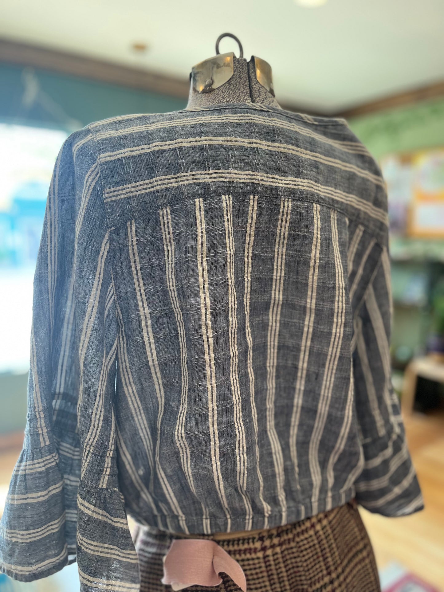 Free People Linen Blend striped top, small