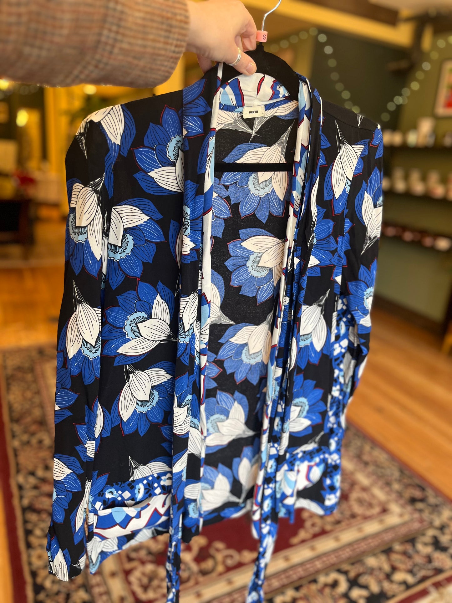 WARM brand Blue Floral Blazer/Cardigan, Small