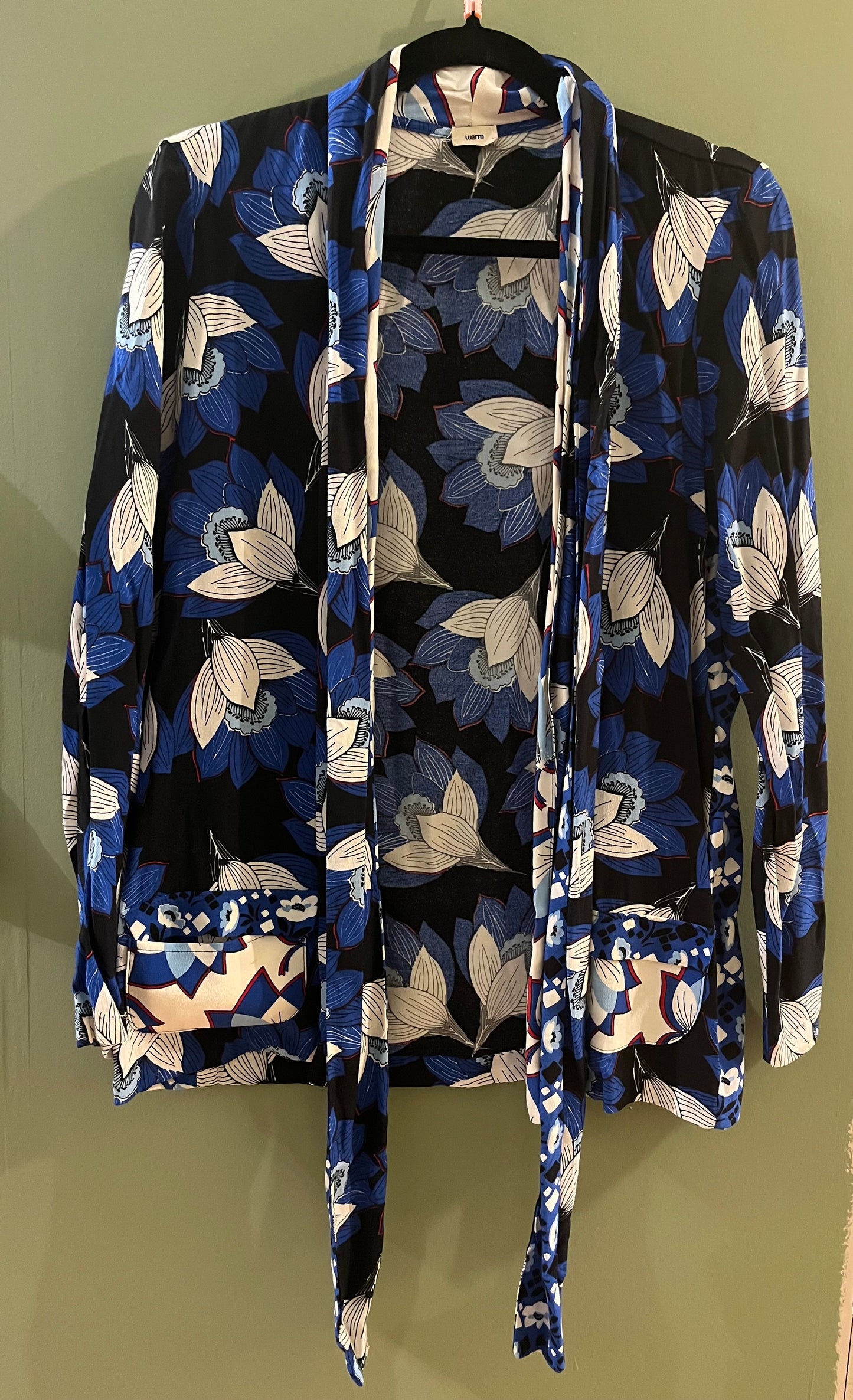 WARM brand Blue Floral Blazer/Cardigan, Small