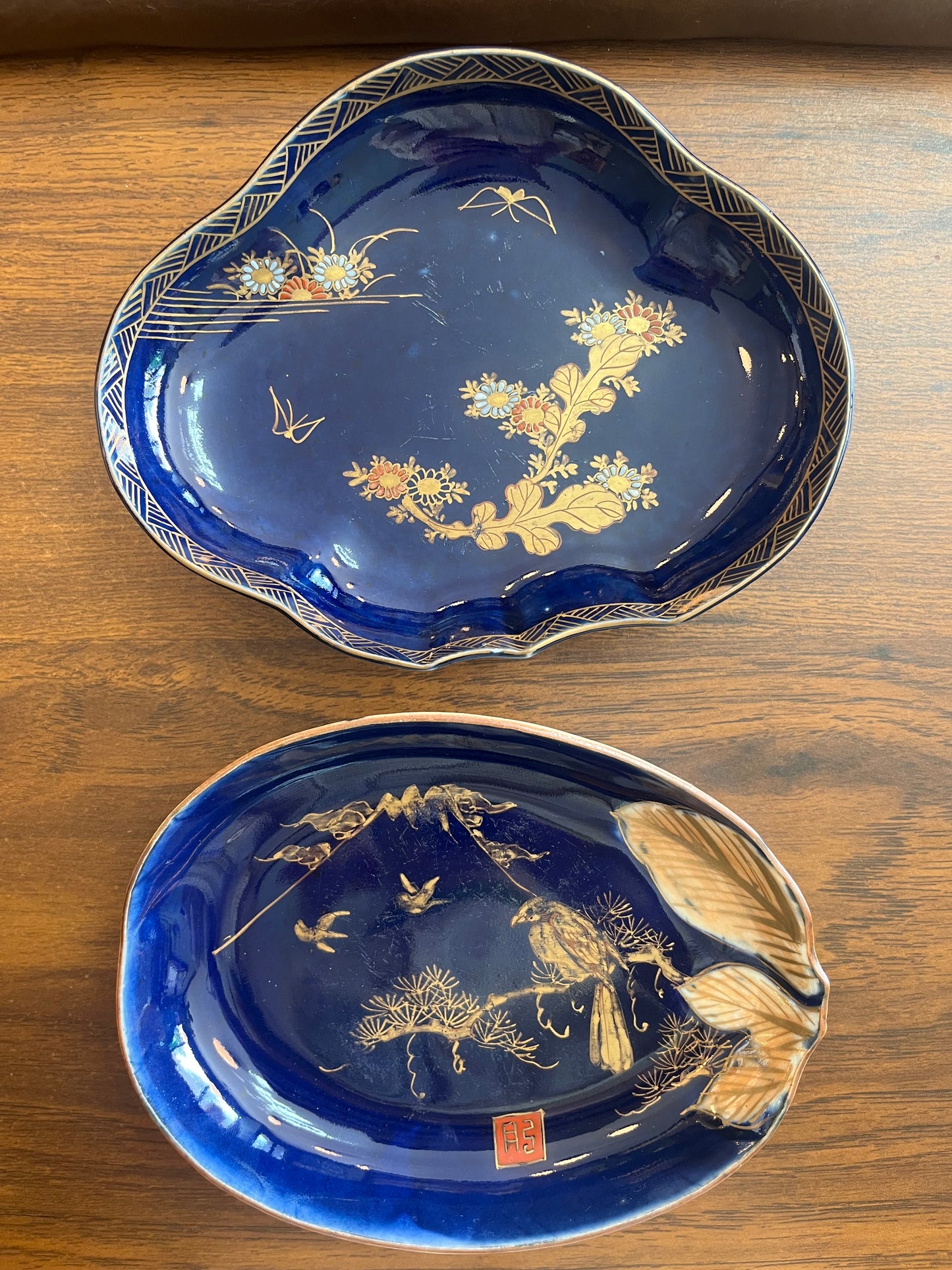 Cobalt Bird Dish, Made in Japan, Mid-Late 1800’s
