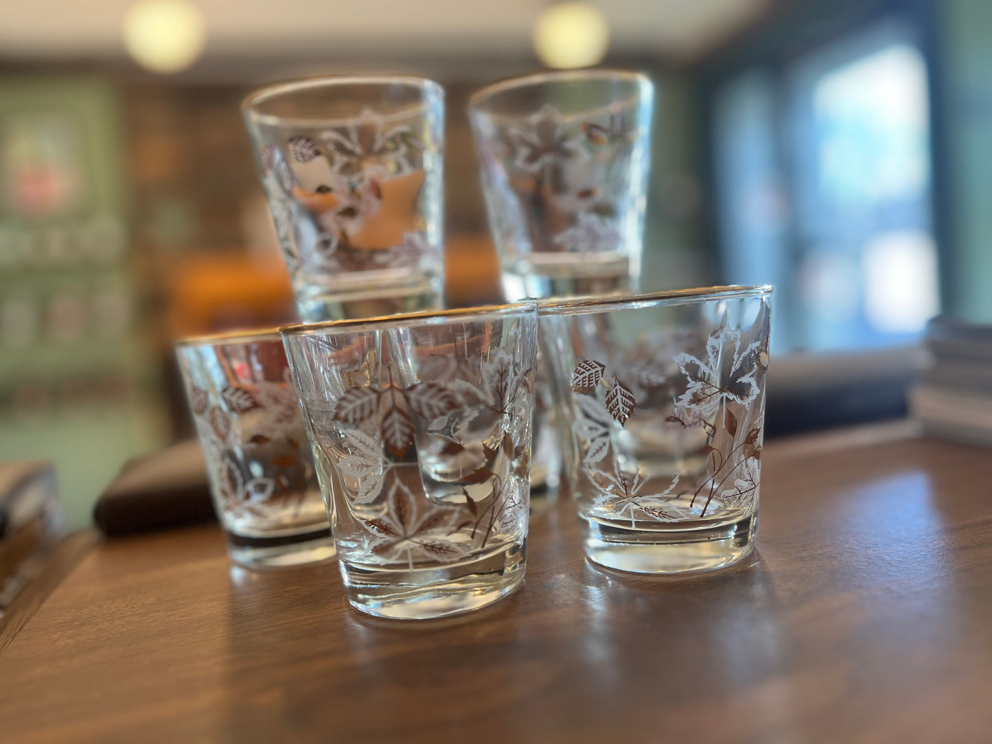 Vintage Dominion Gold Leaf Glasses