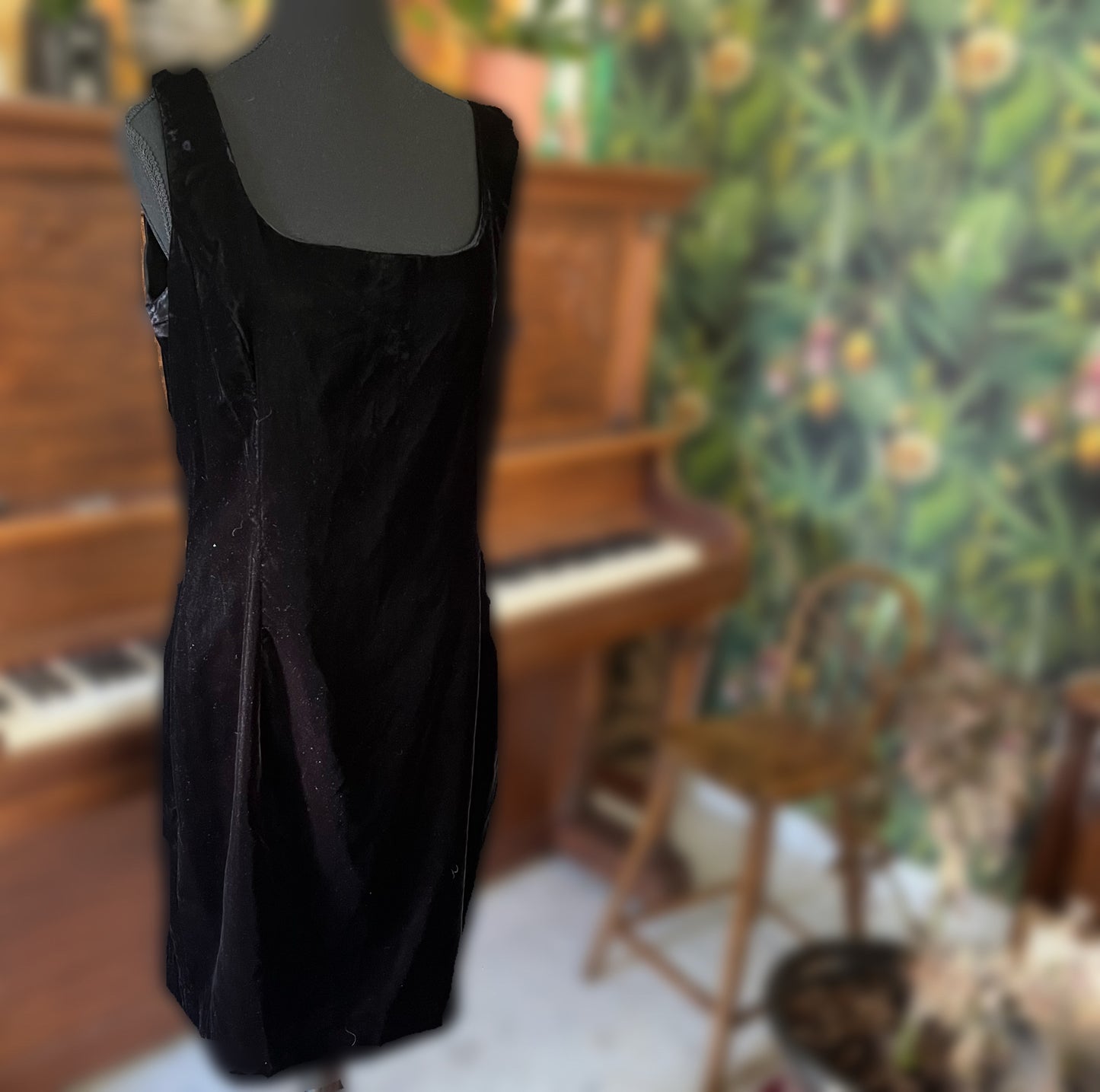 Sale! Vintage 1980’s Scott McClintock Black Velvet Dress & Jacket, Medium/Large