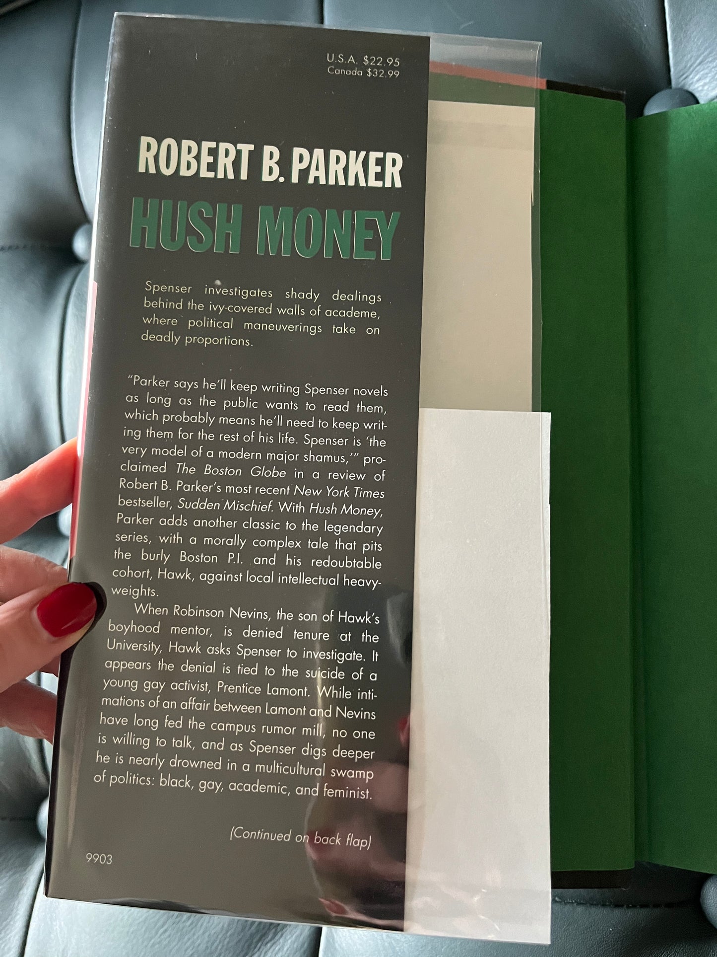 Robert B. Parker “Hush Money” First Edition Signed Hardcover Book